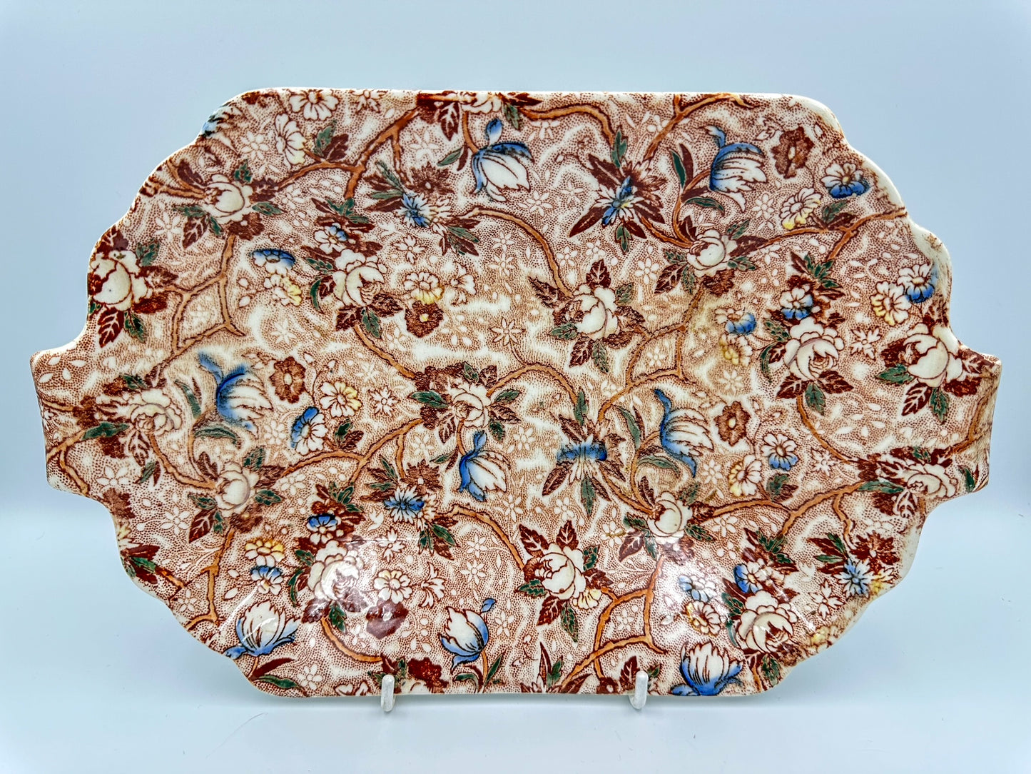 Maling Newcastle Brown & Blue Chintz Serving Dish