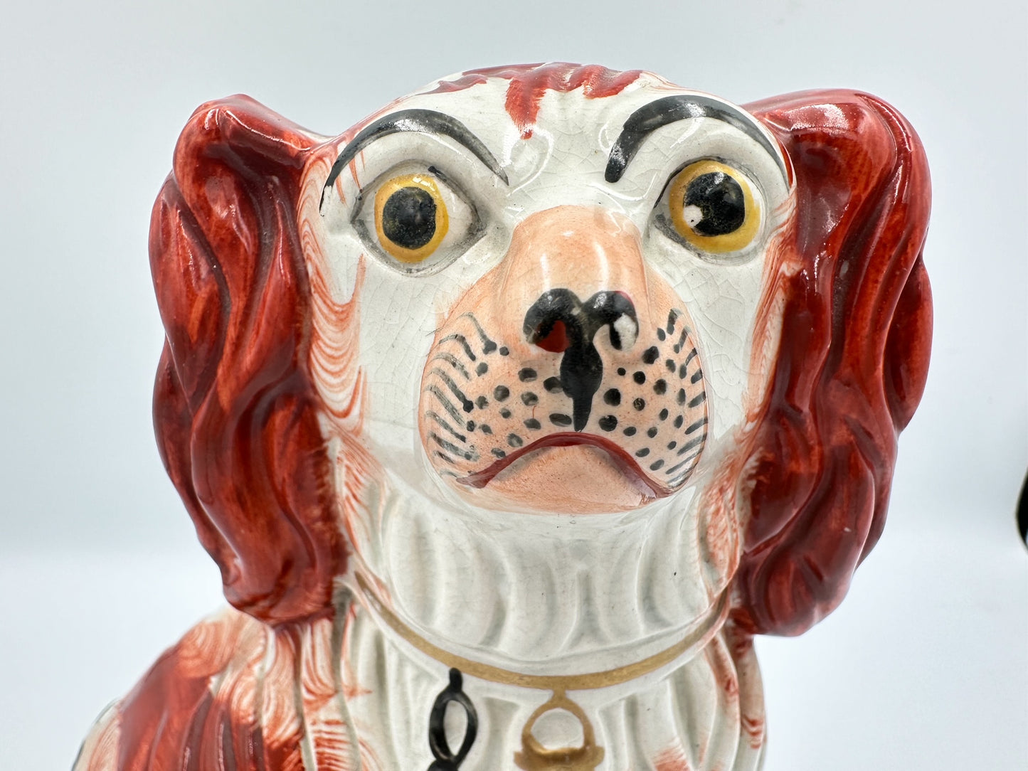 Single Dark Red Staffordshire Dog C. 1860