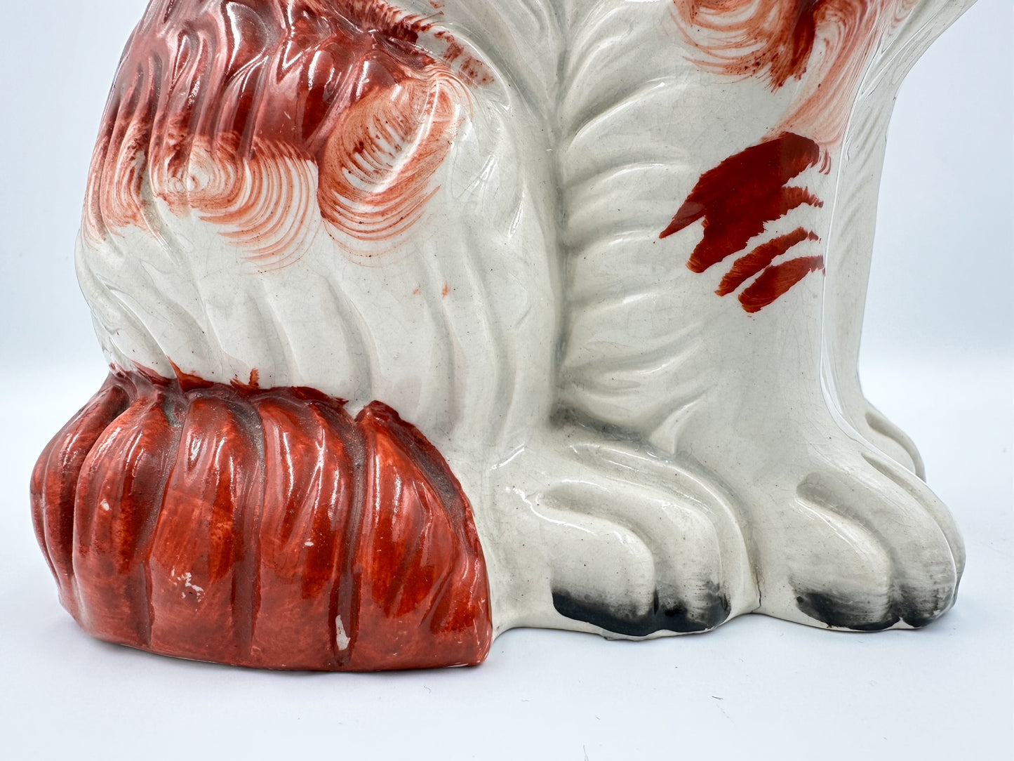 Single Dark Red Staffordshire Dog C. 1860
