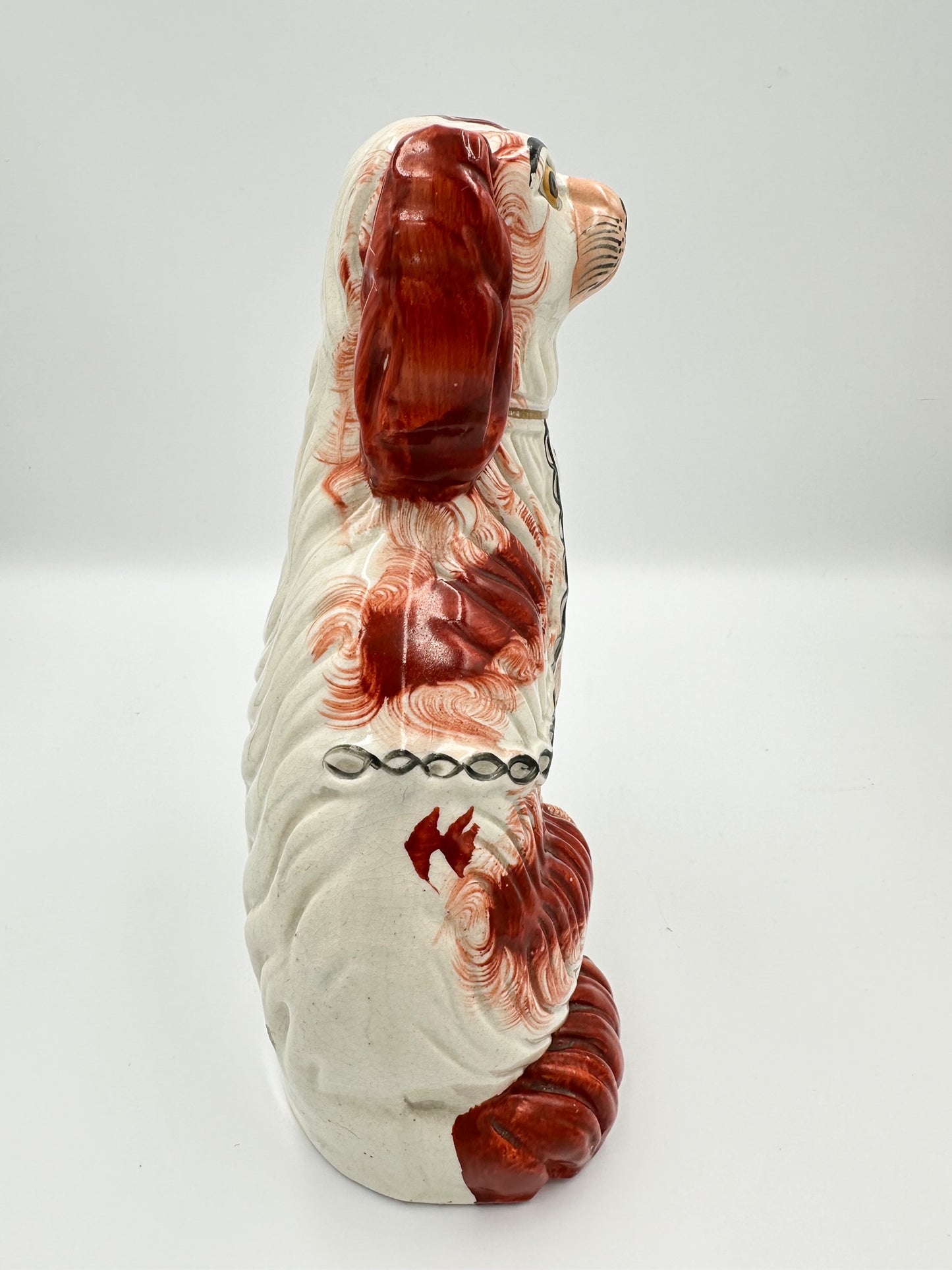 Single Dark Red Staffordshire Dog C. 1860
