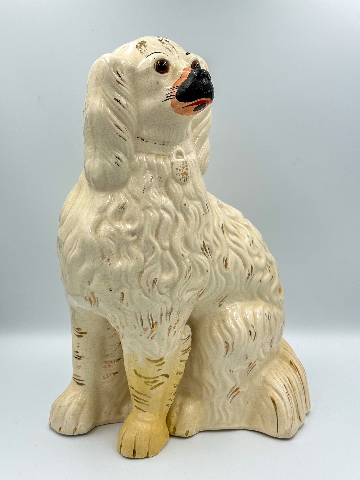 Single Extra Large White Staffordshire Dog