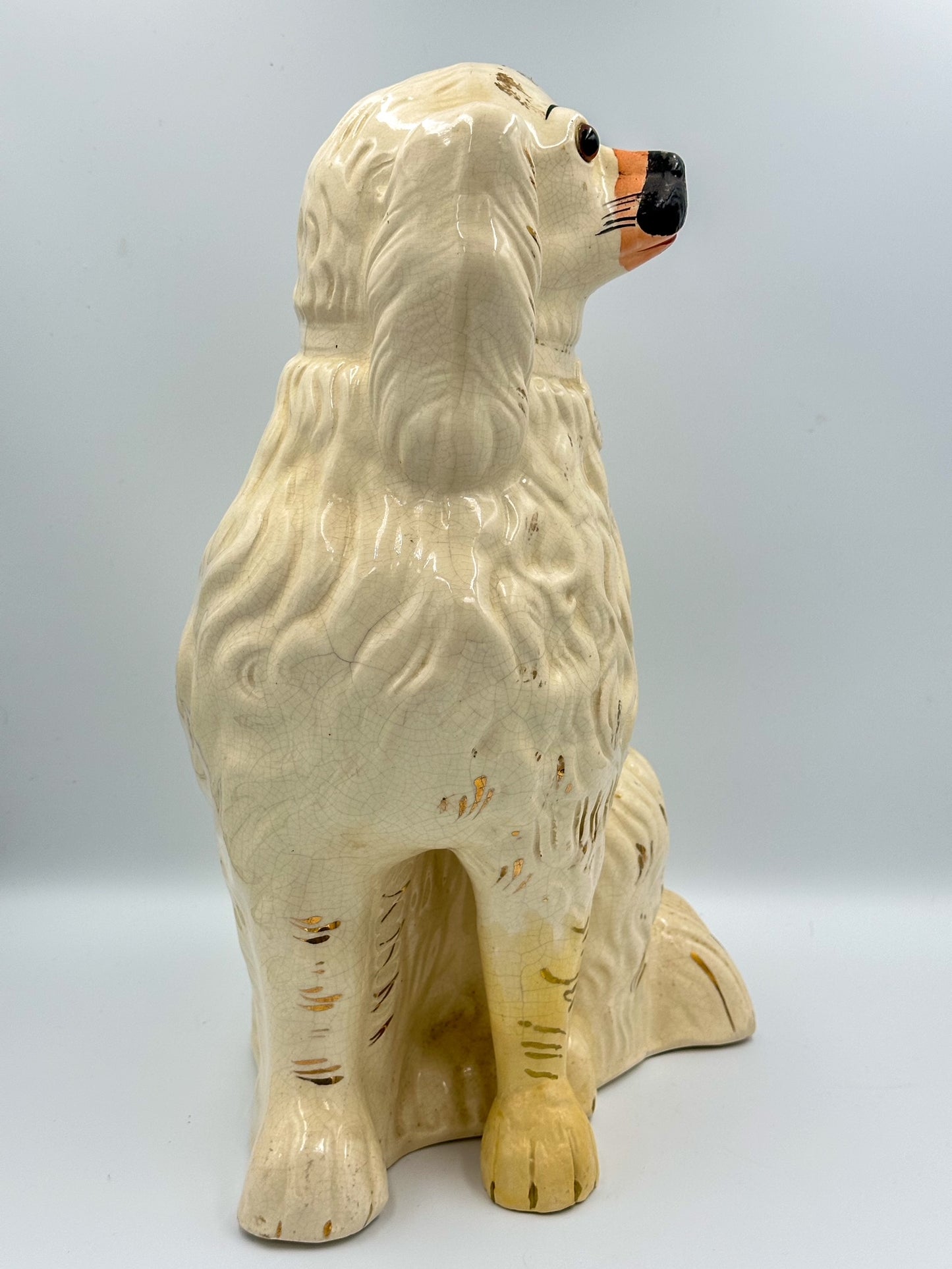 Single Extra Large White Staffordshire Dog