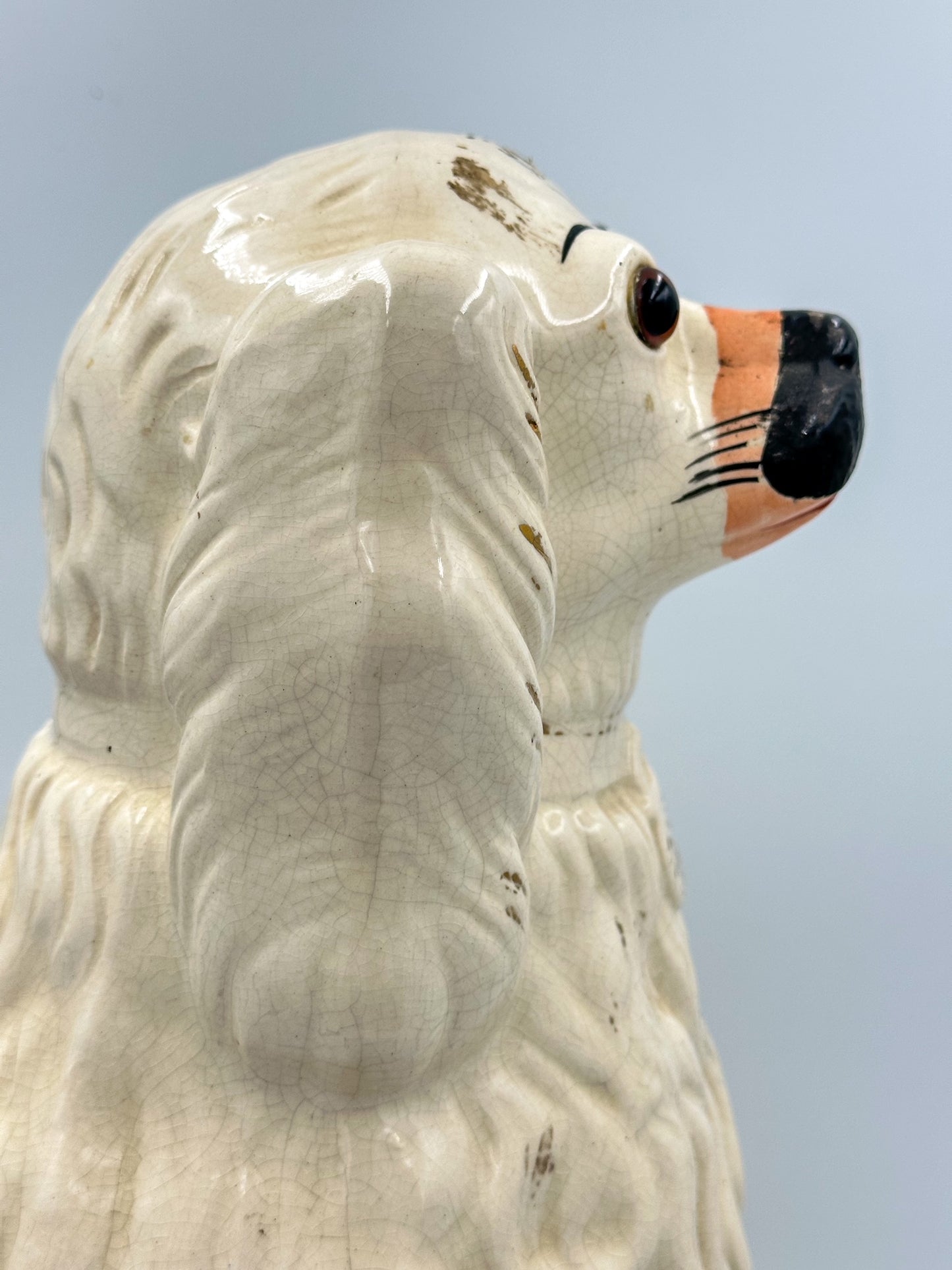 Single Extra Large White Staffordshire Dog