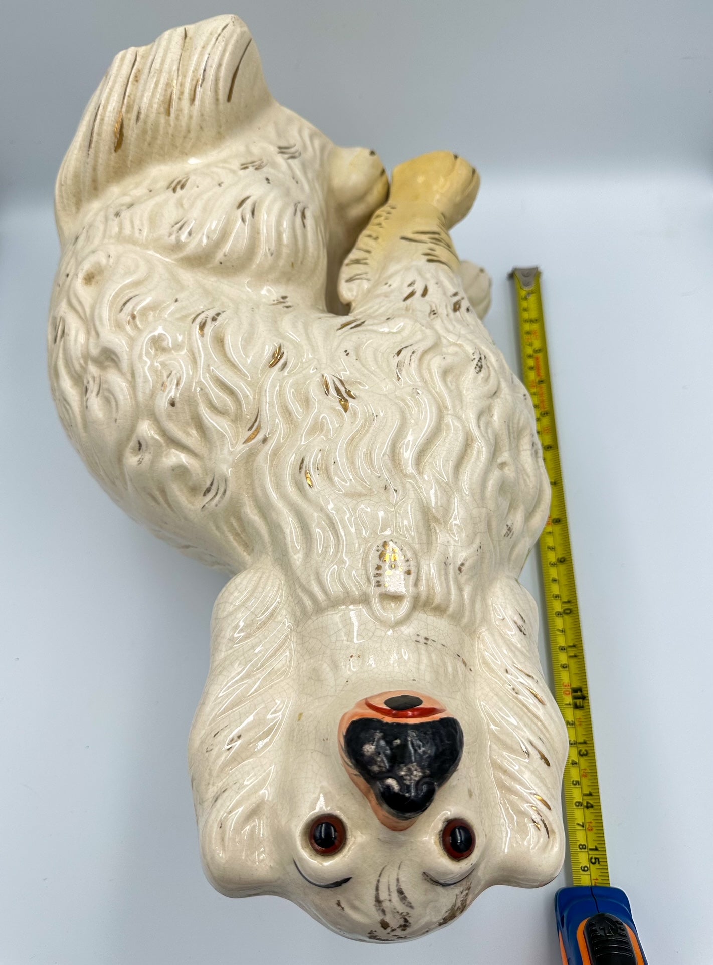 Single Extra Large White Staffordshire Dog