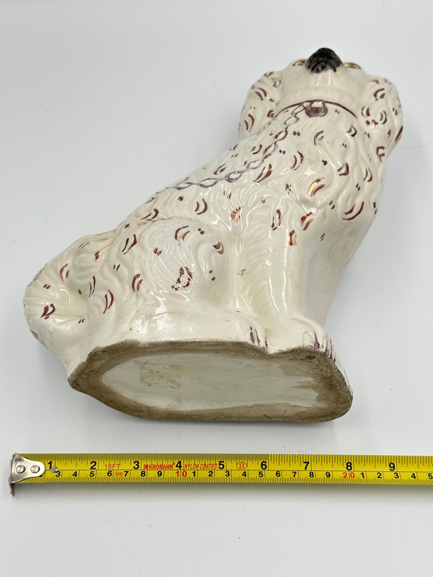 Single Pink Luster Staffordshire Dog C. 1870