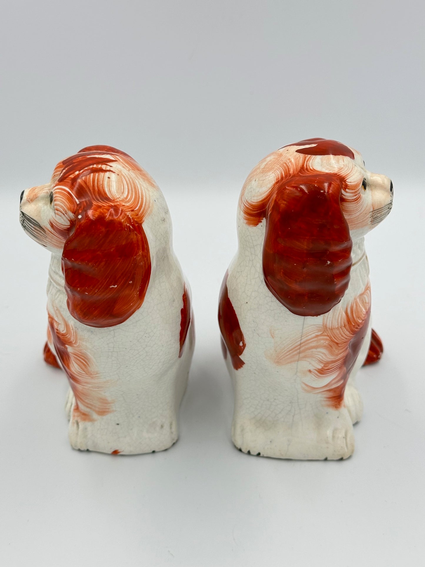 Small Pair of Red Staffordshire Dogs C. 1860s