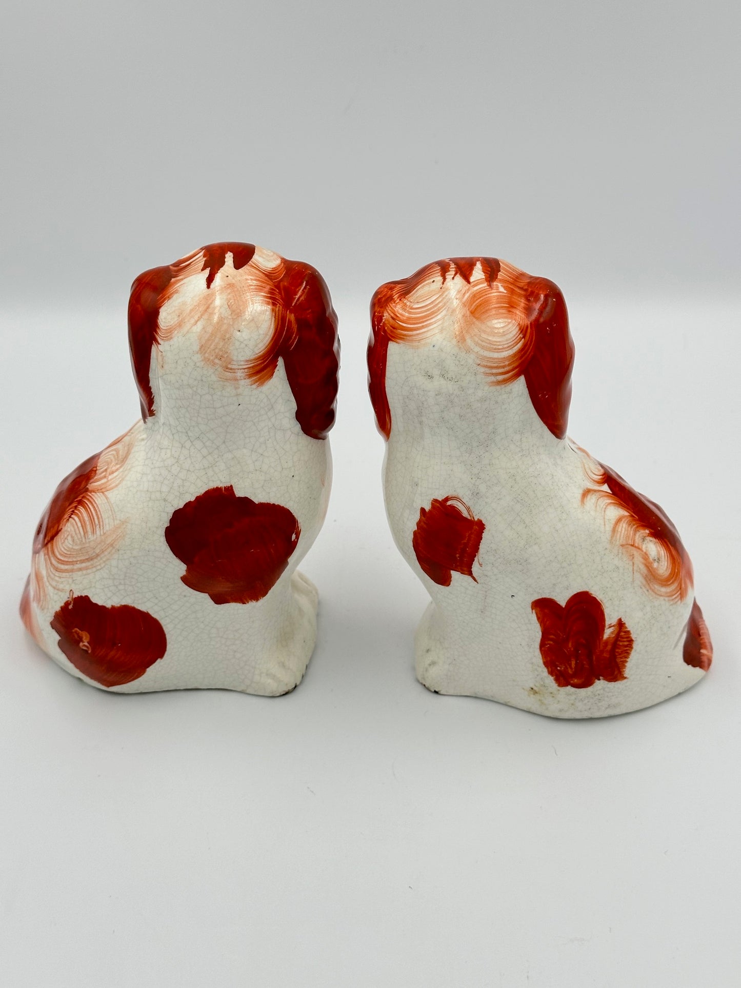 Small Pair of Red Staffordshire Dogs C. 1860s