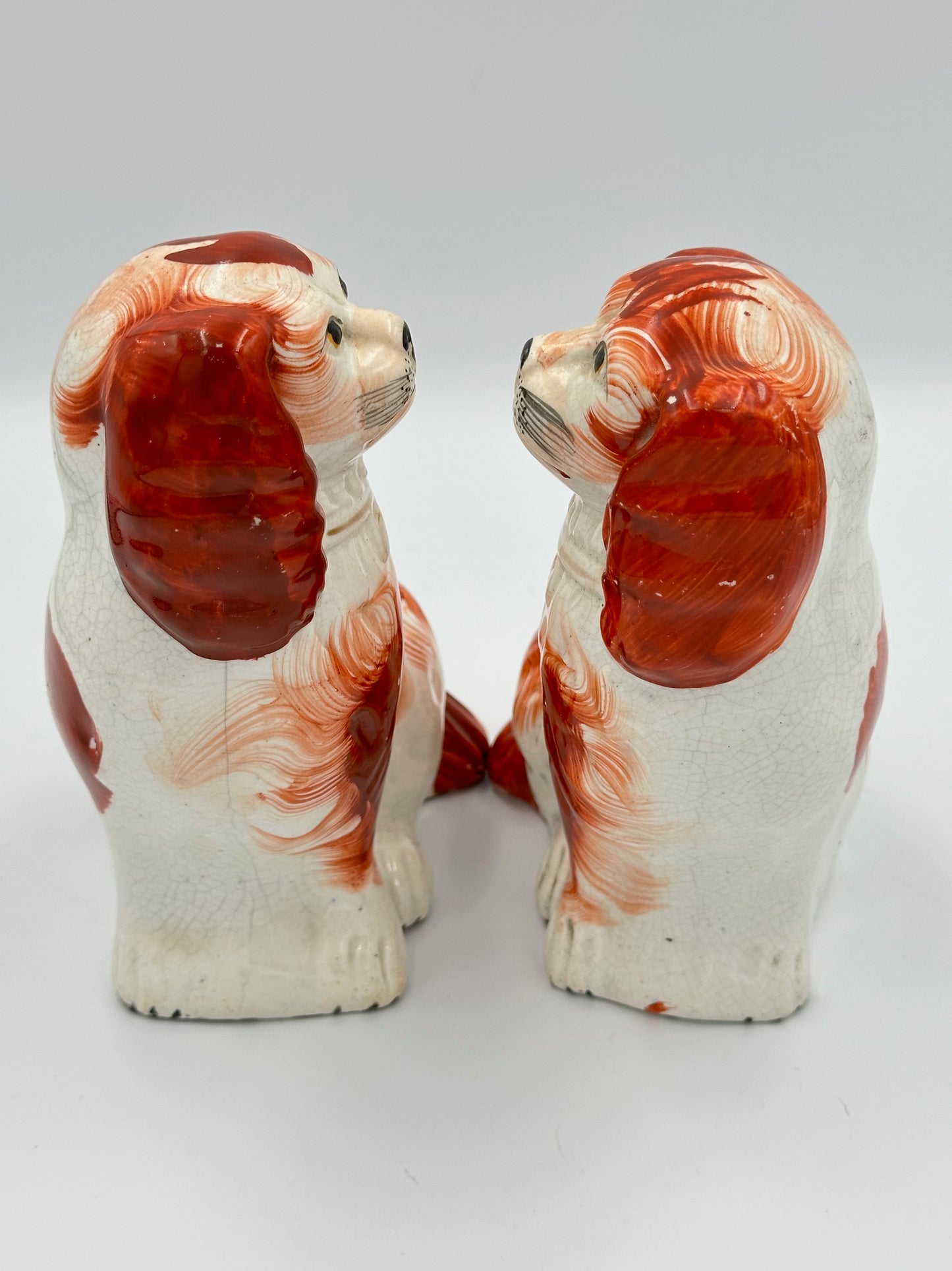 Small Pair of Red Staffordshire Dogs C. 1860s