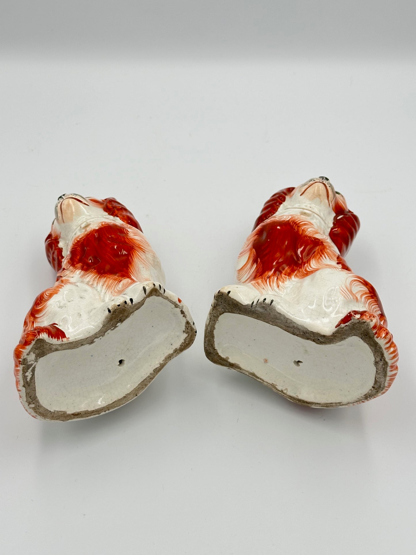 Small Pair of Red Staffordshire Dogs C. 1860s