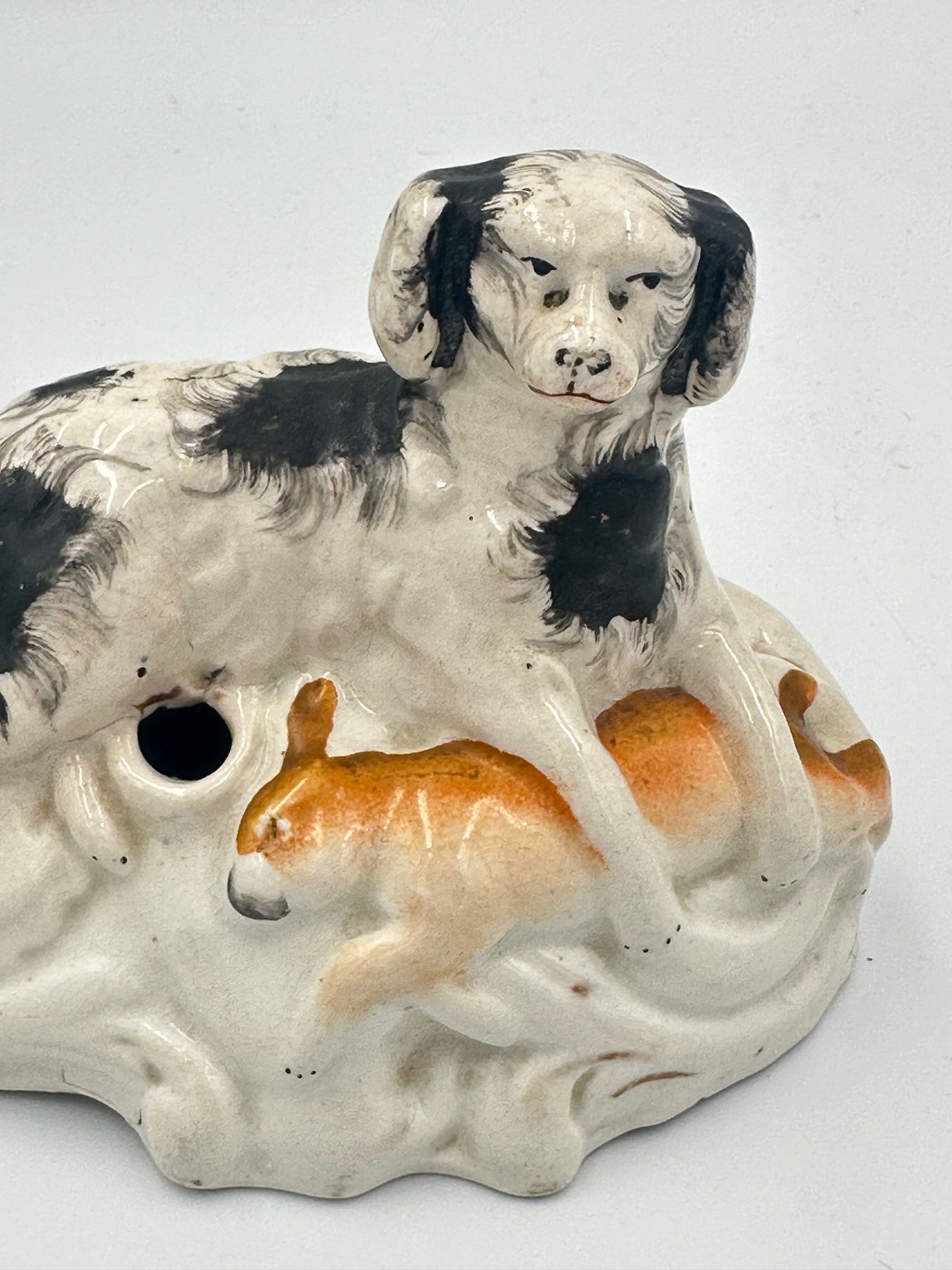 Staffordshire Hunting Dog with Prize Hare Ink Well