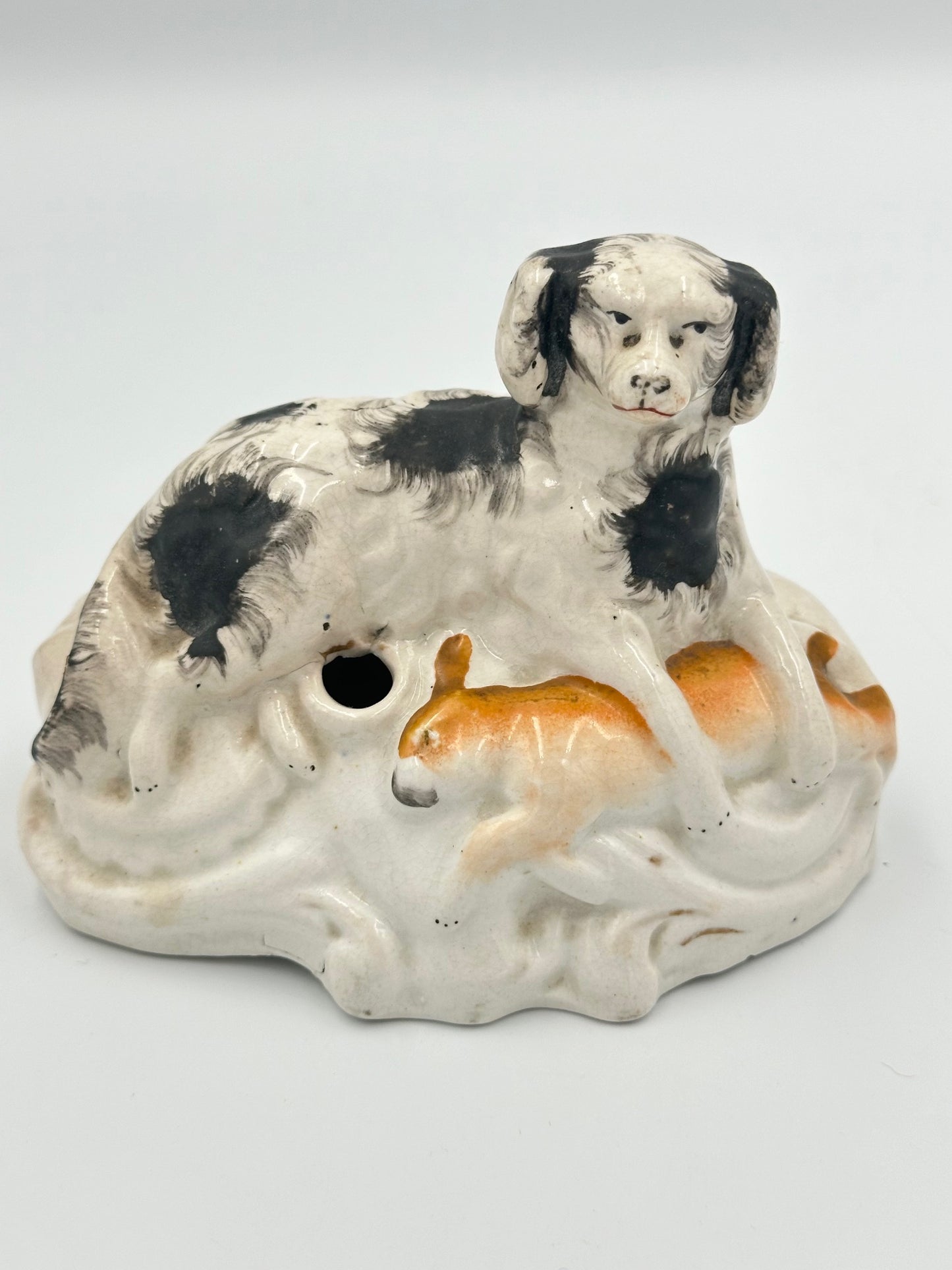 Staffordshire Hunting Dog with Prize Hare Ink Well