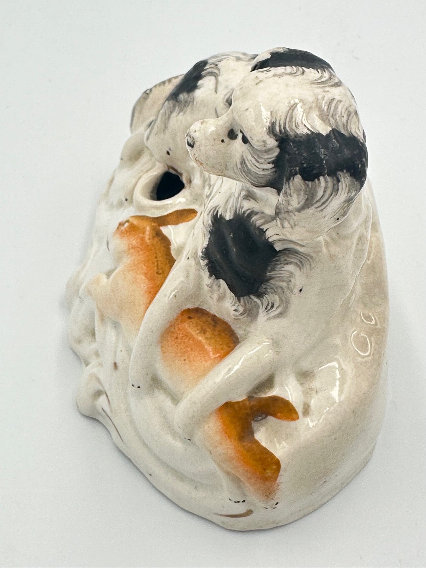 Staffordshire Hunting Dog with Prize Hare Ink Well