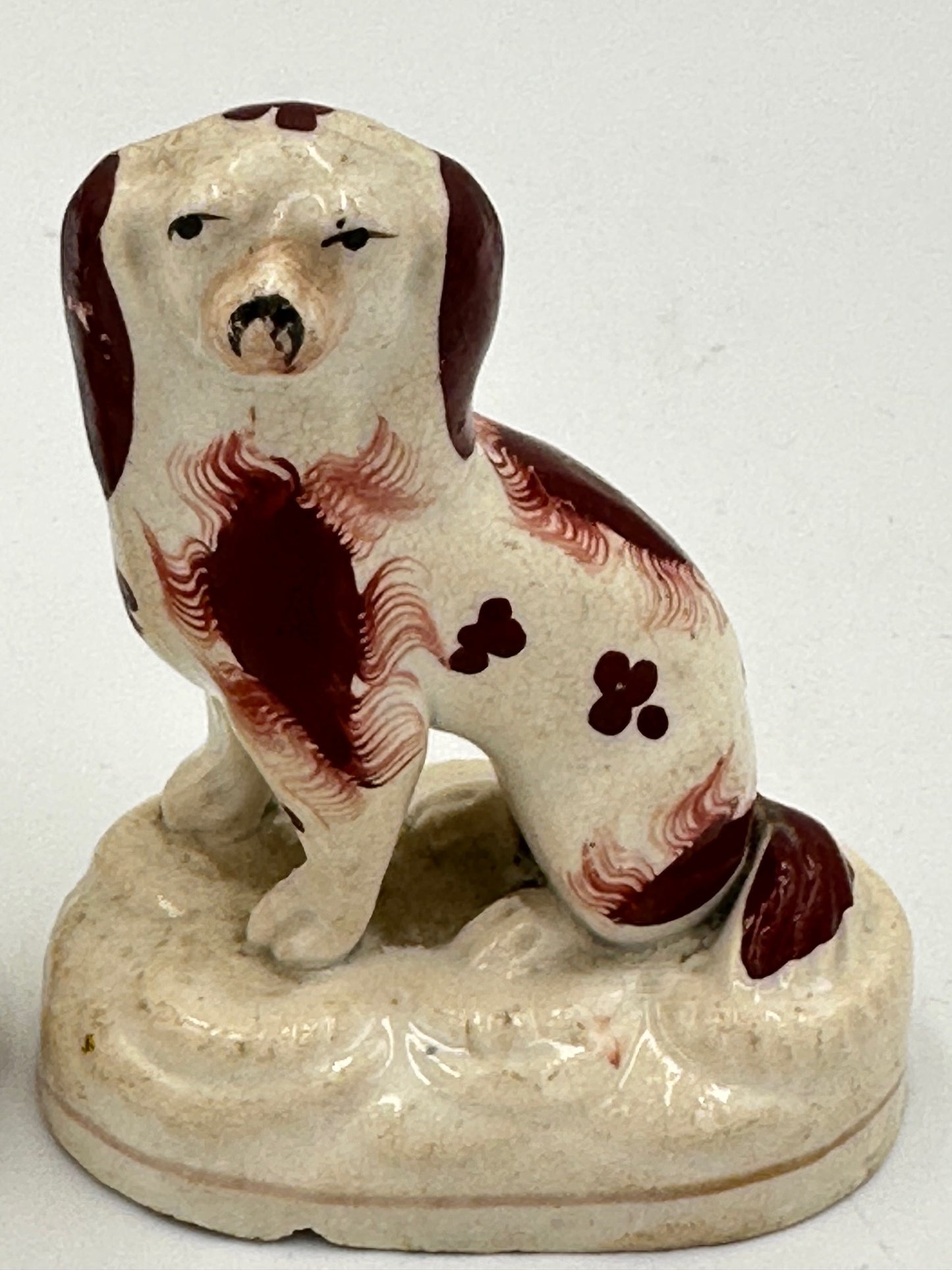 Miniature Mounted Red Staffordshire Dogs