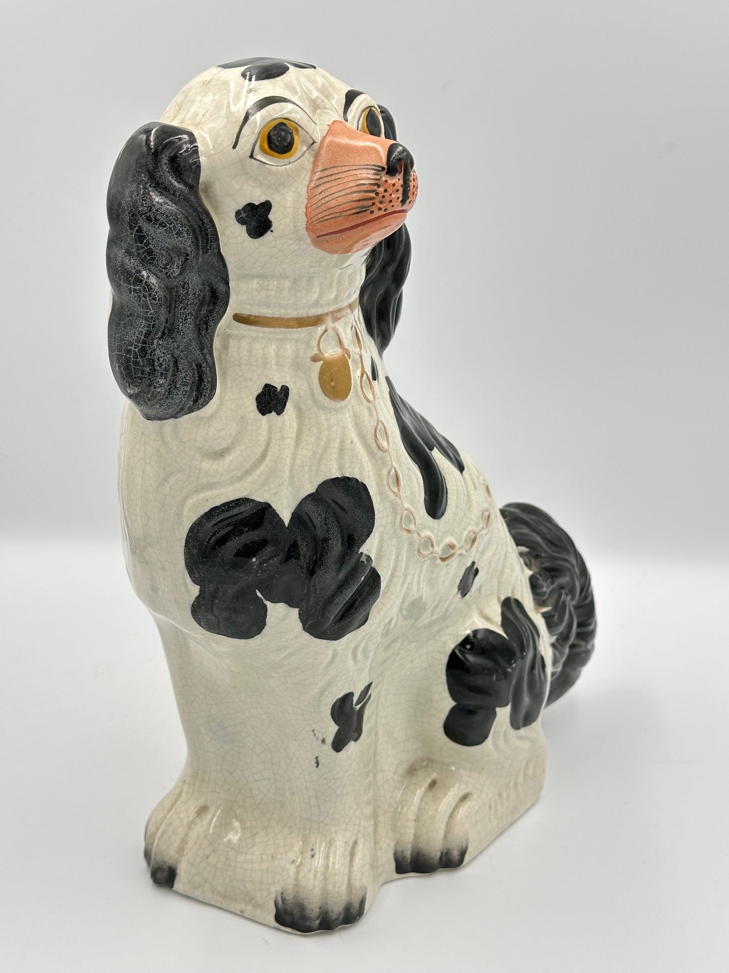 Large Black & White Staffordshire Dogs