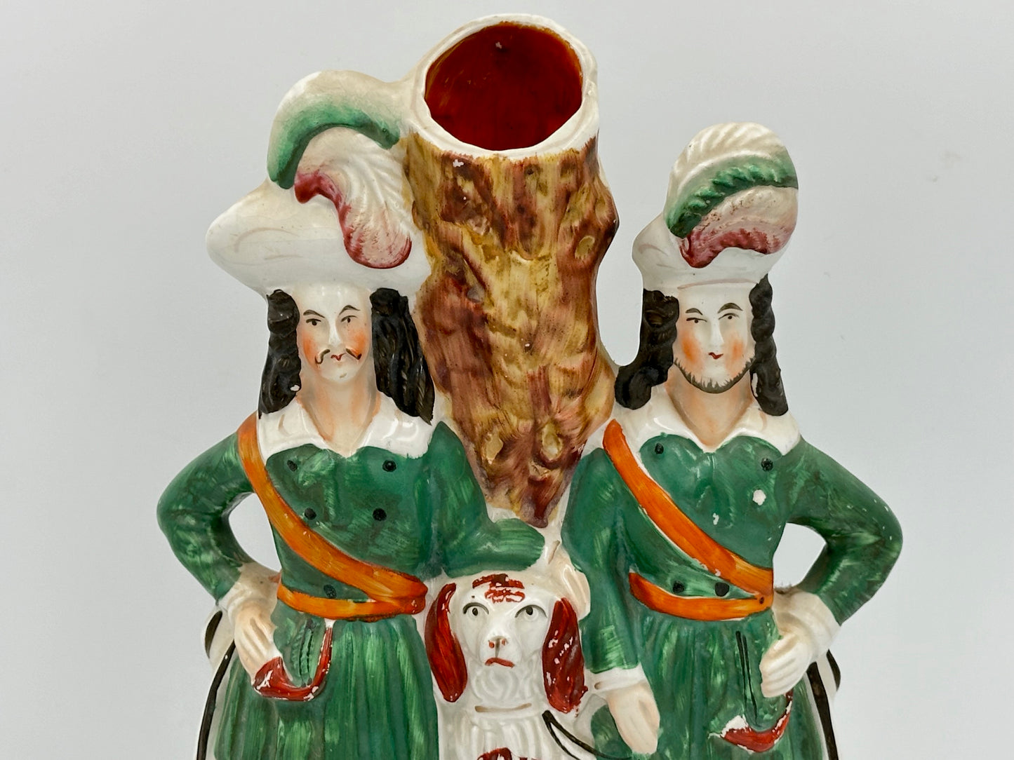 Hunters with Dog Staffordshire Spill Vase