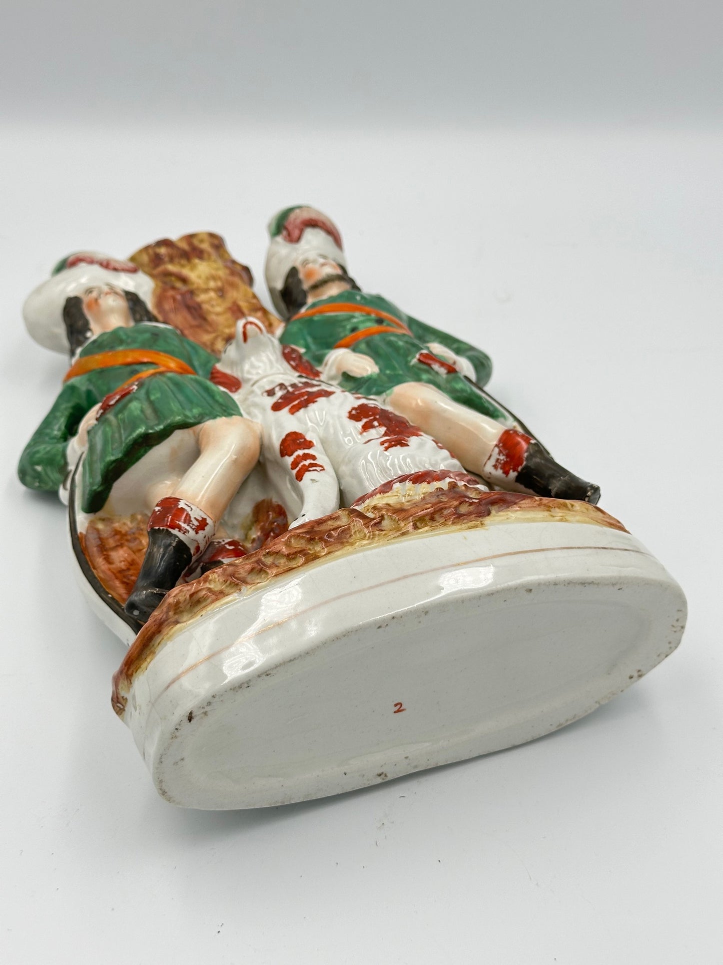 Hunters with Dog Staffordshire Spill Vase