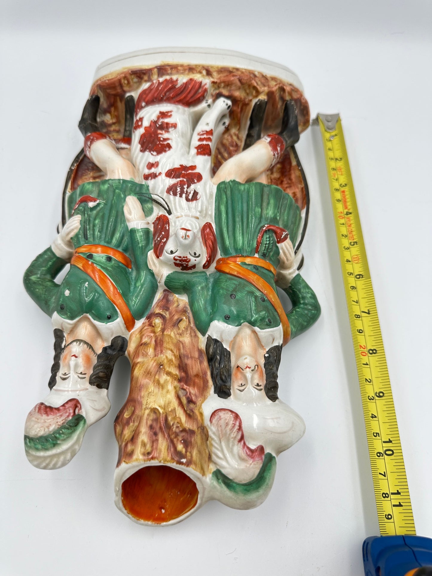 Hunters with Dog Staffordshire Spill Vase