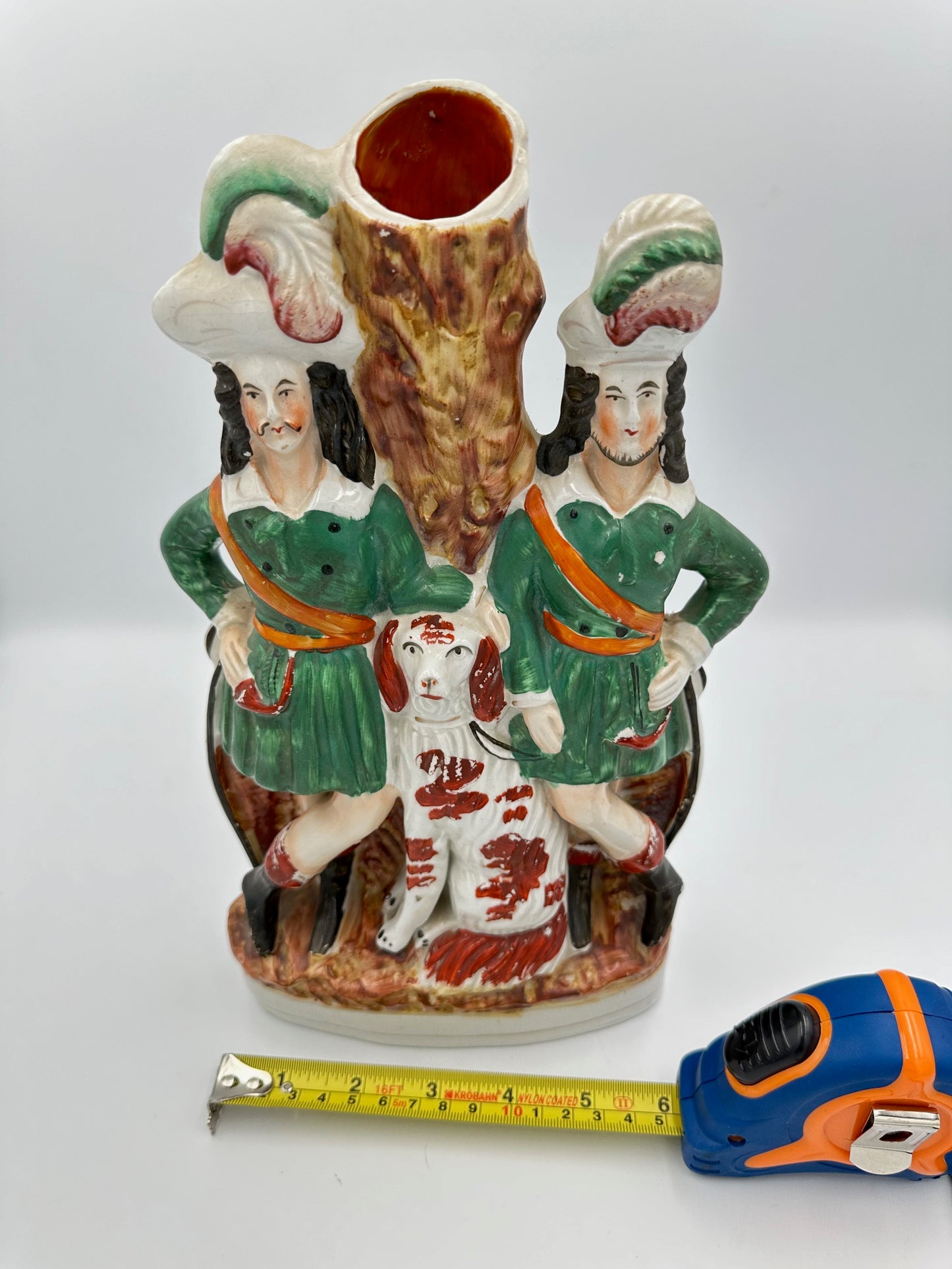 Hunters with Dog Staffordshire Spill Vase
