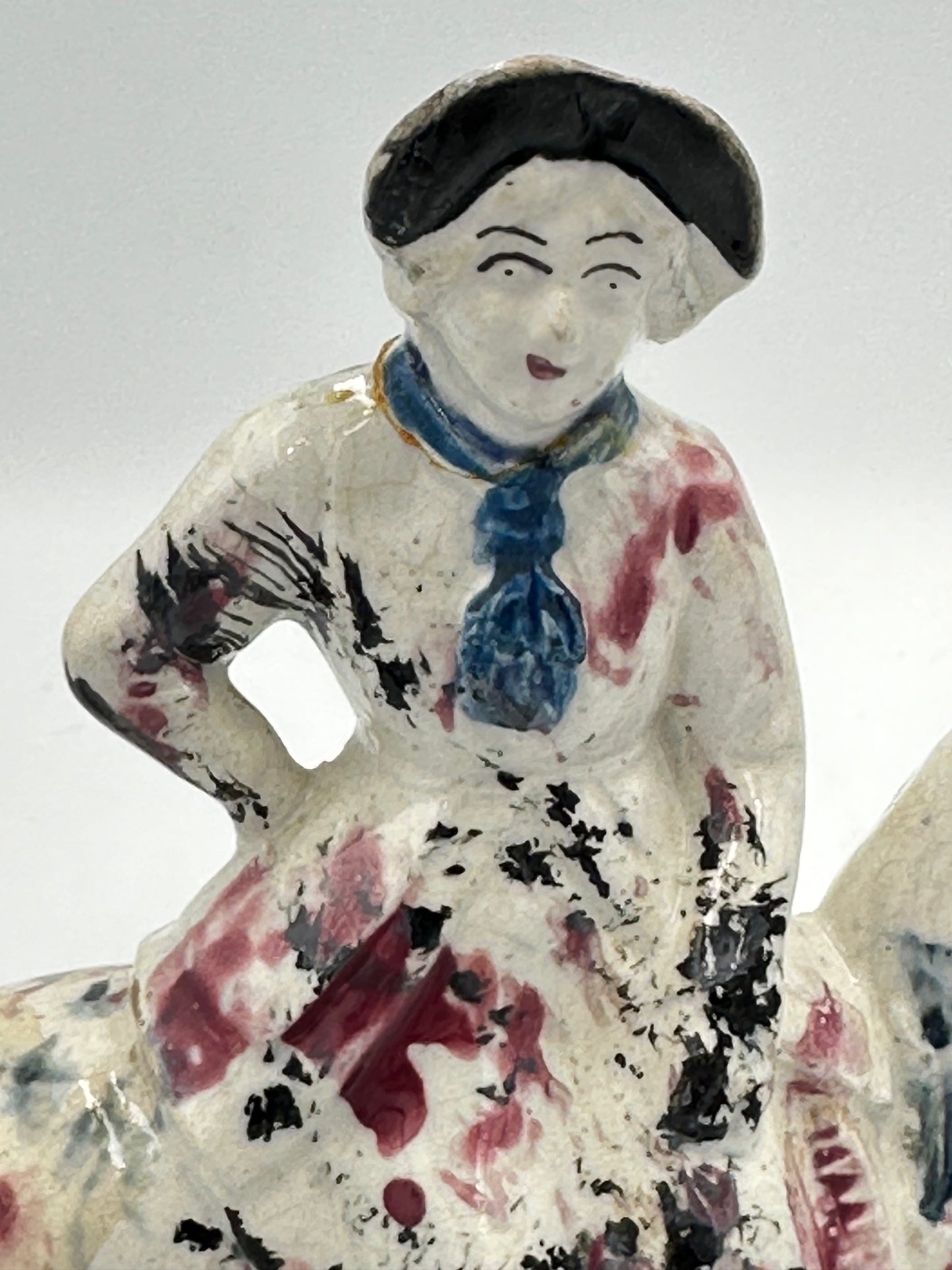 Spongeware Woman on Horse