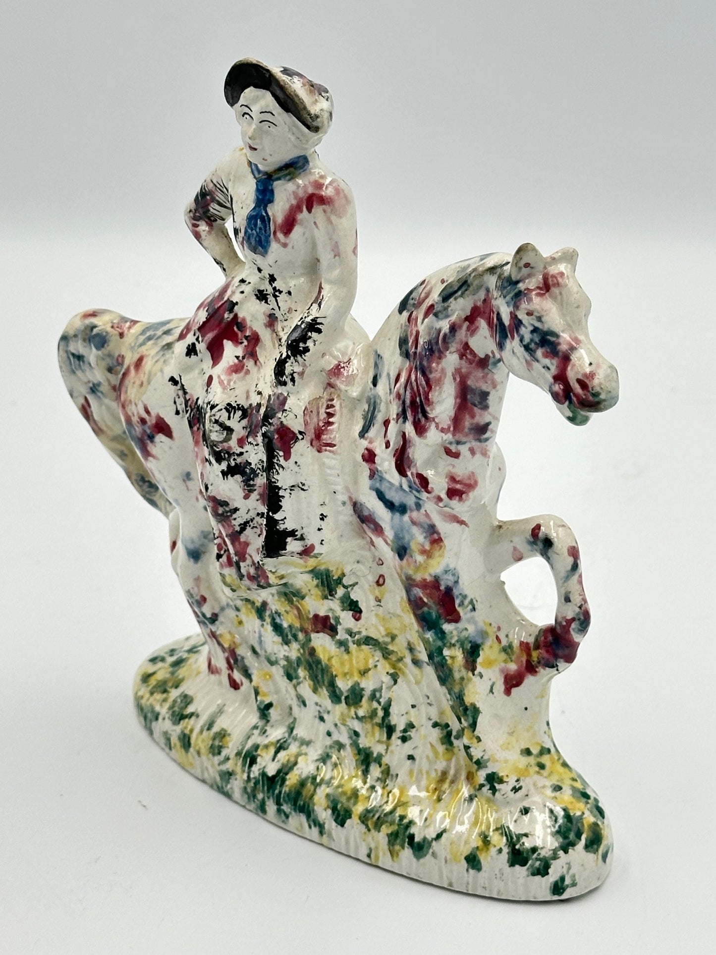 Spongeware Woman on Horse