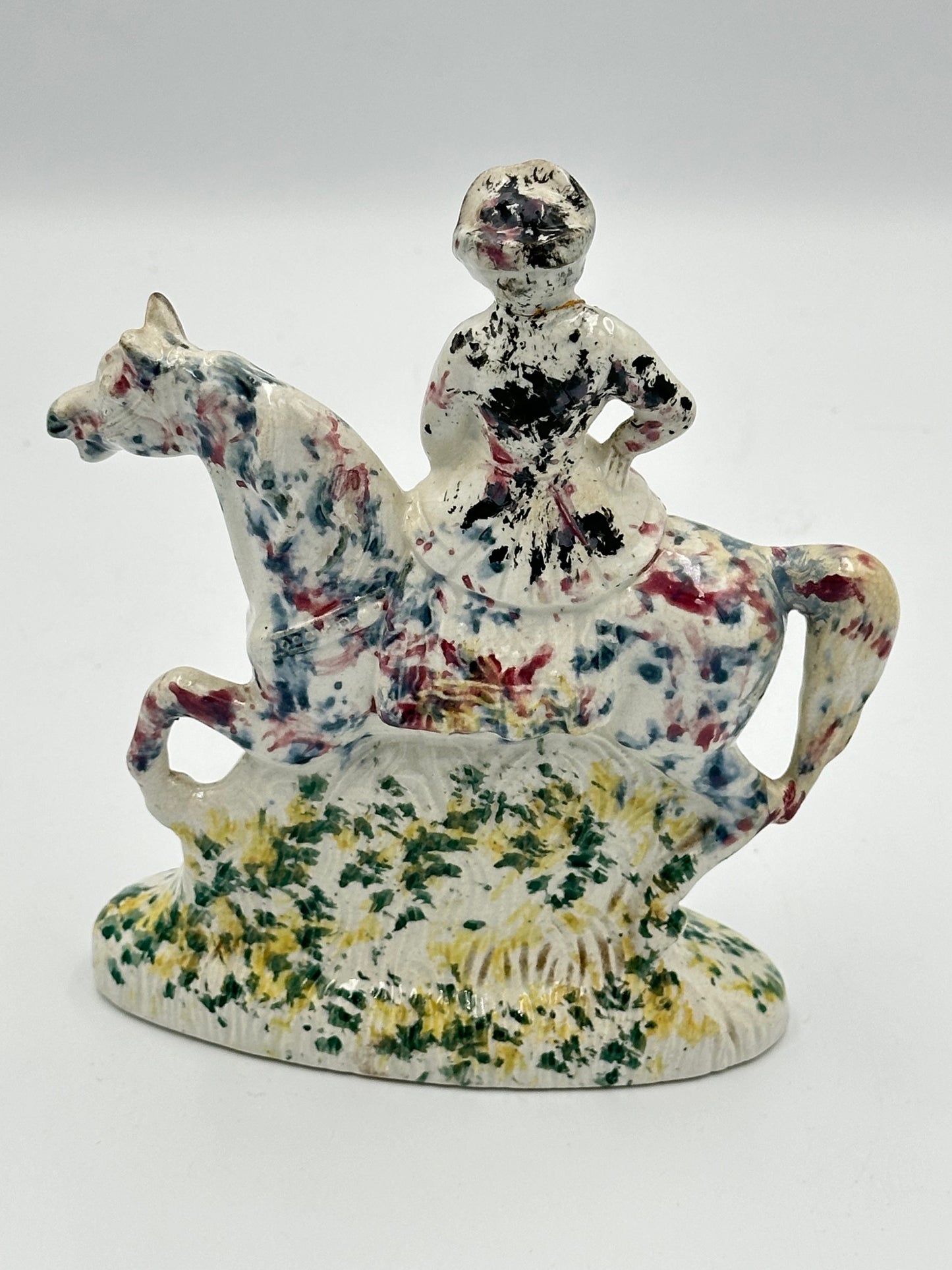 Spongeware Woman on Horse