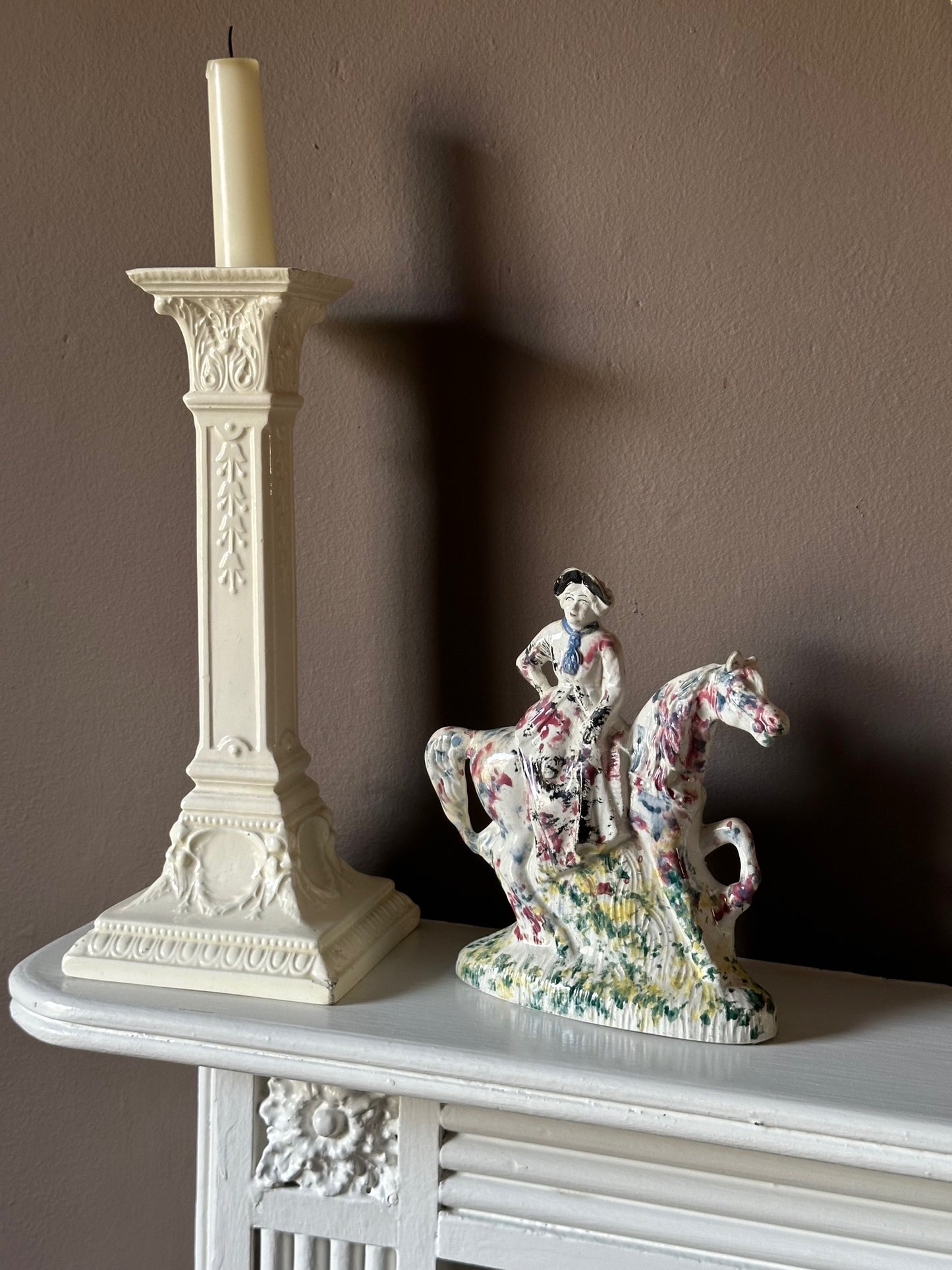 Spongeware Woman on Horse
