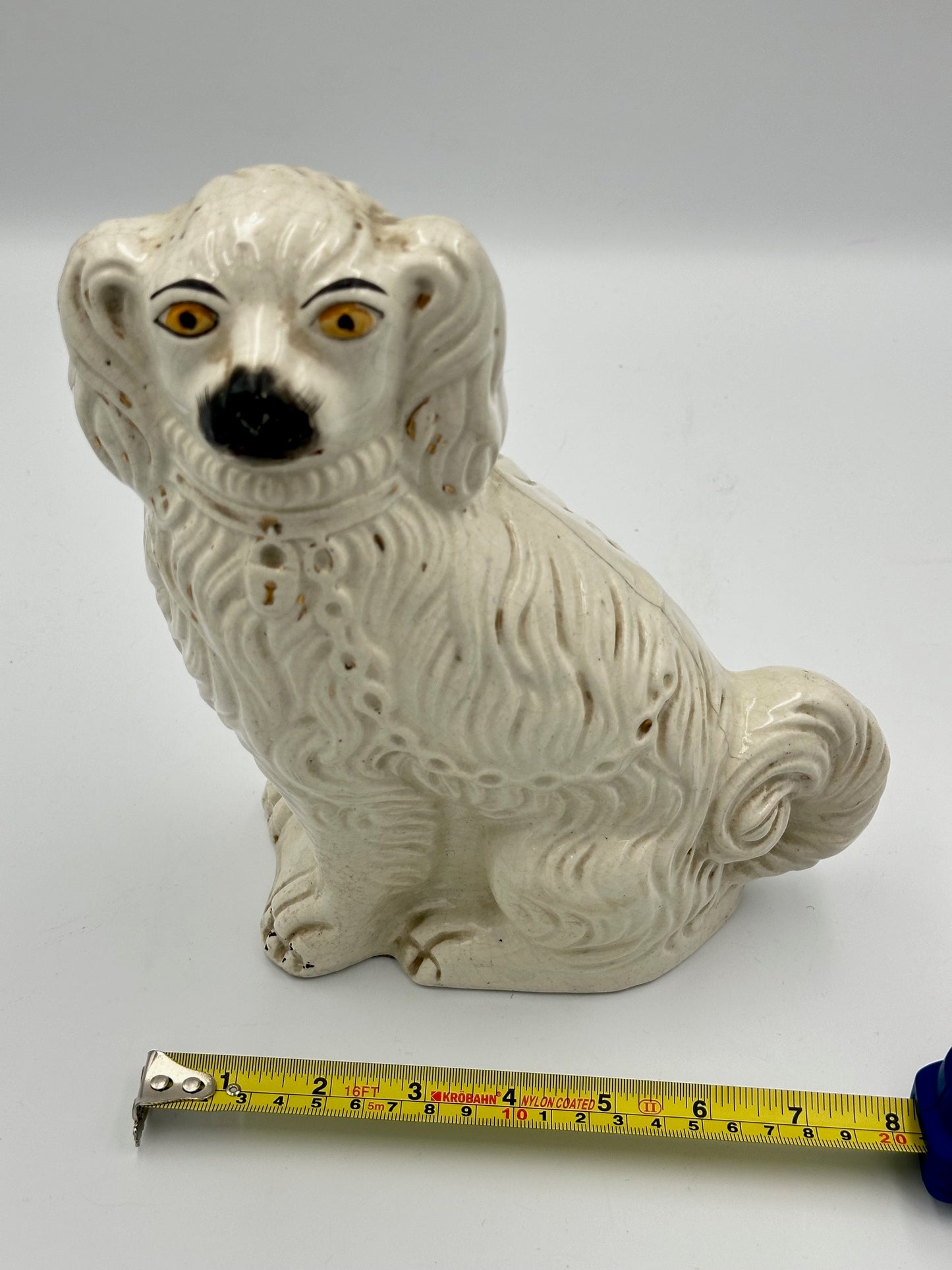 Medium White Staffordshire Dog C. 1880s