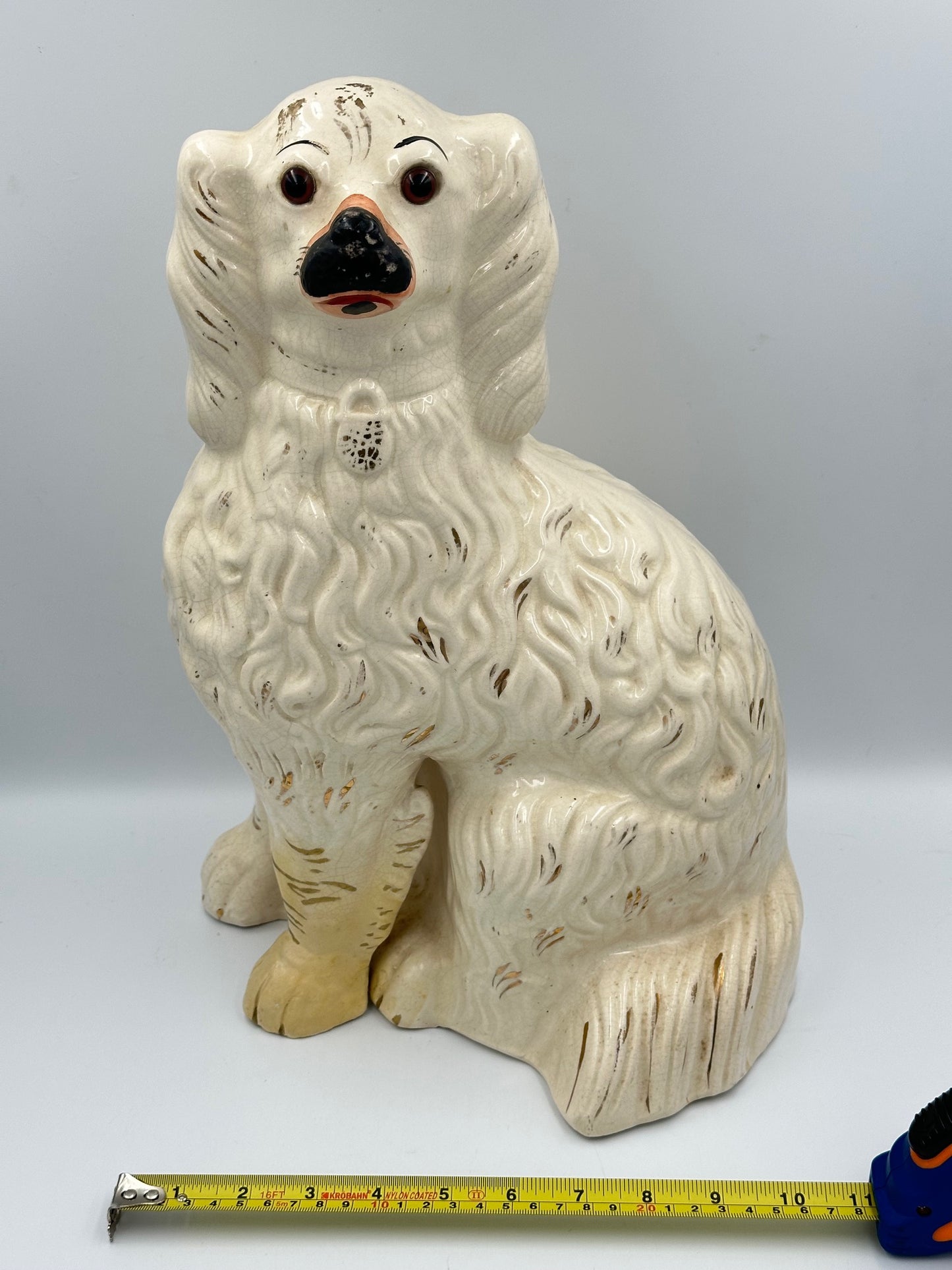Single Extra Large White Staffordshire Dog