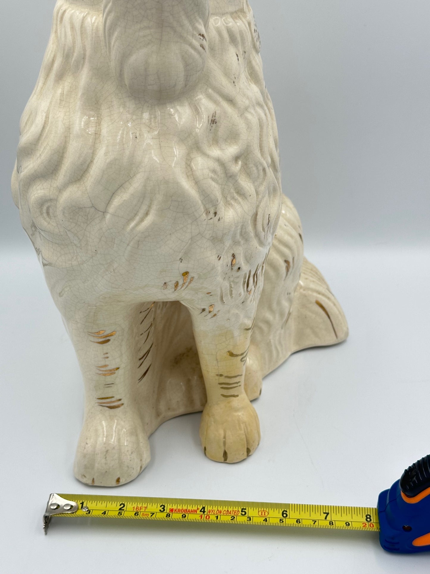 Single Extra Large White Staffordshire Dog