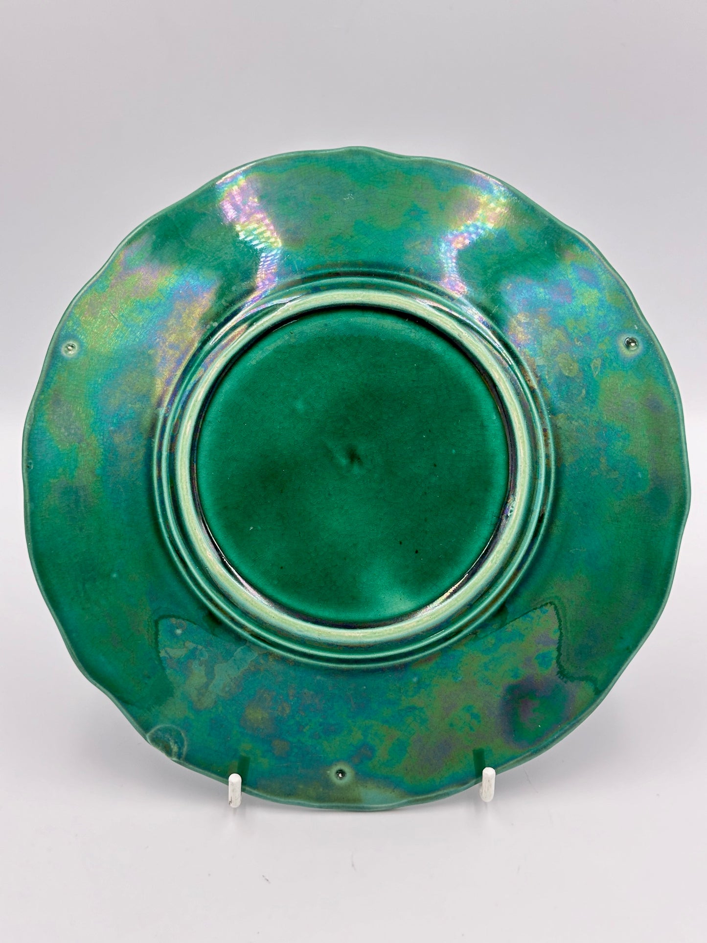 Grape Leaf & Fruit Majolica Style Plate