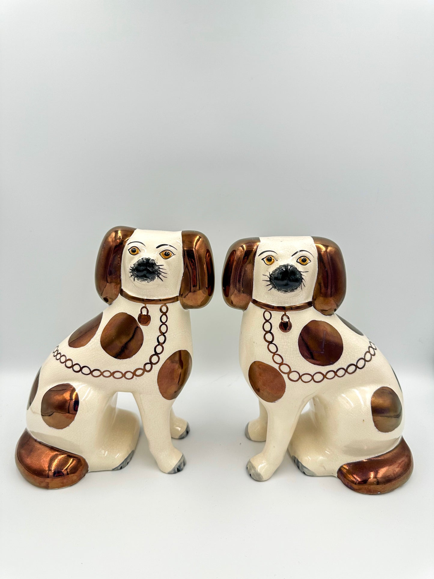 Modern Oldcourt Ware Copper Staffordshire Spaniels