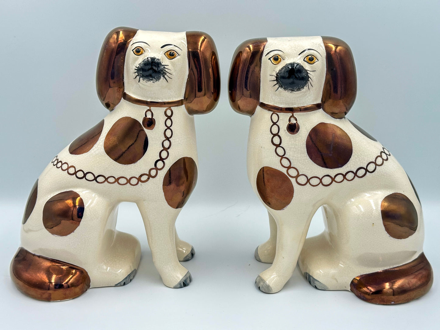 Modern Oldcourt Ware Copper Staffordshire Spaniels