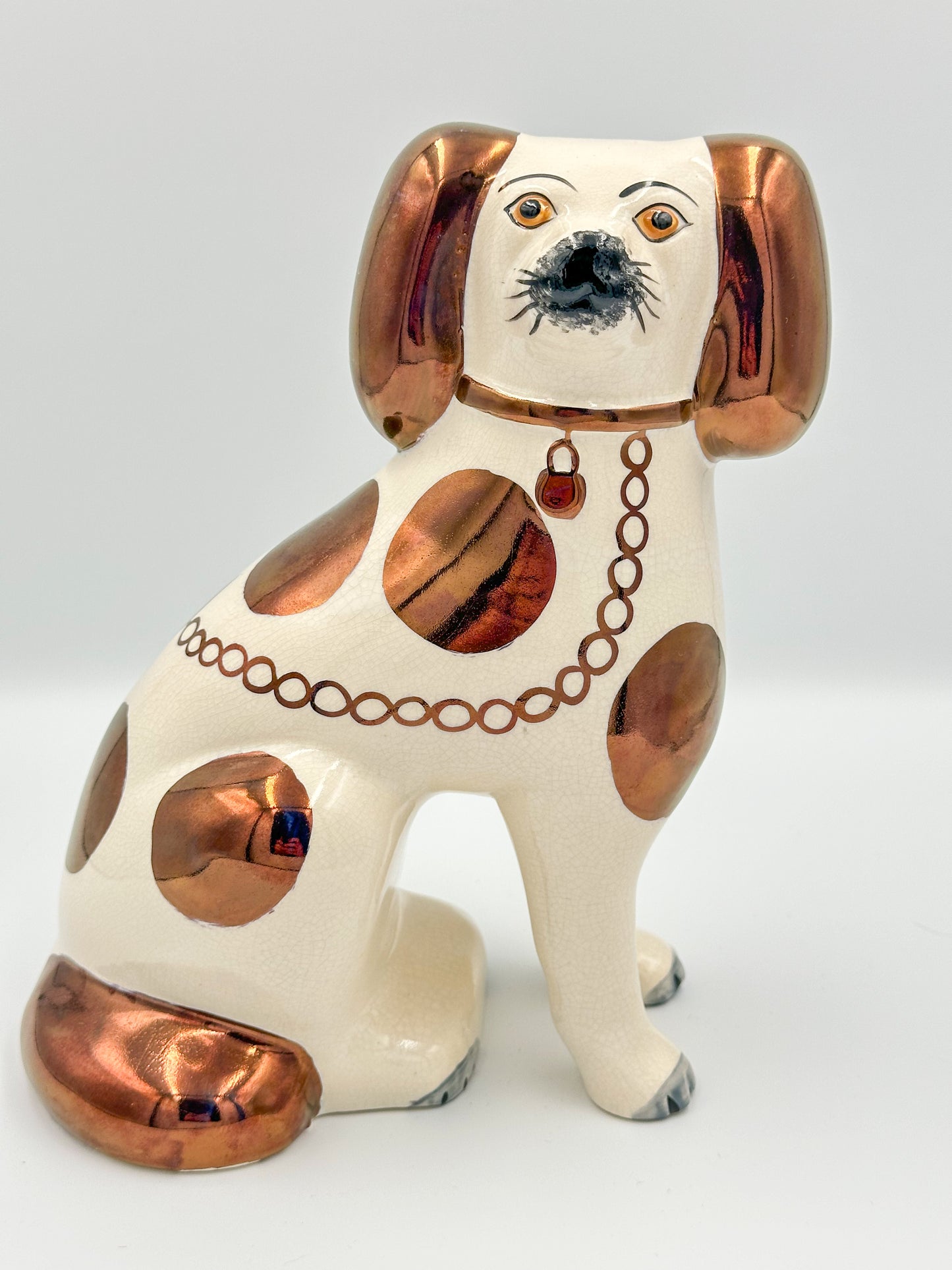 Modern Oldcourt Ware Copper Staffordshire Spaniels