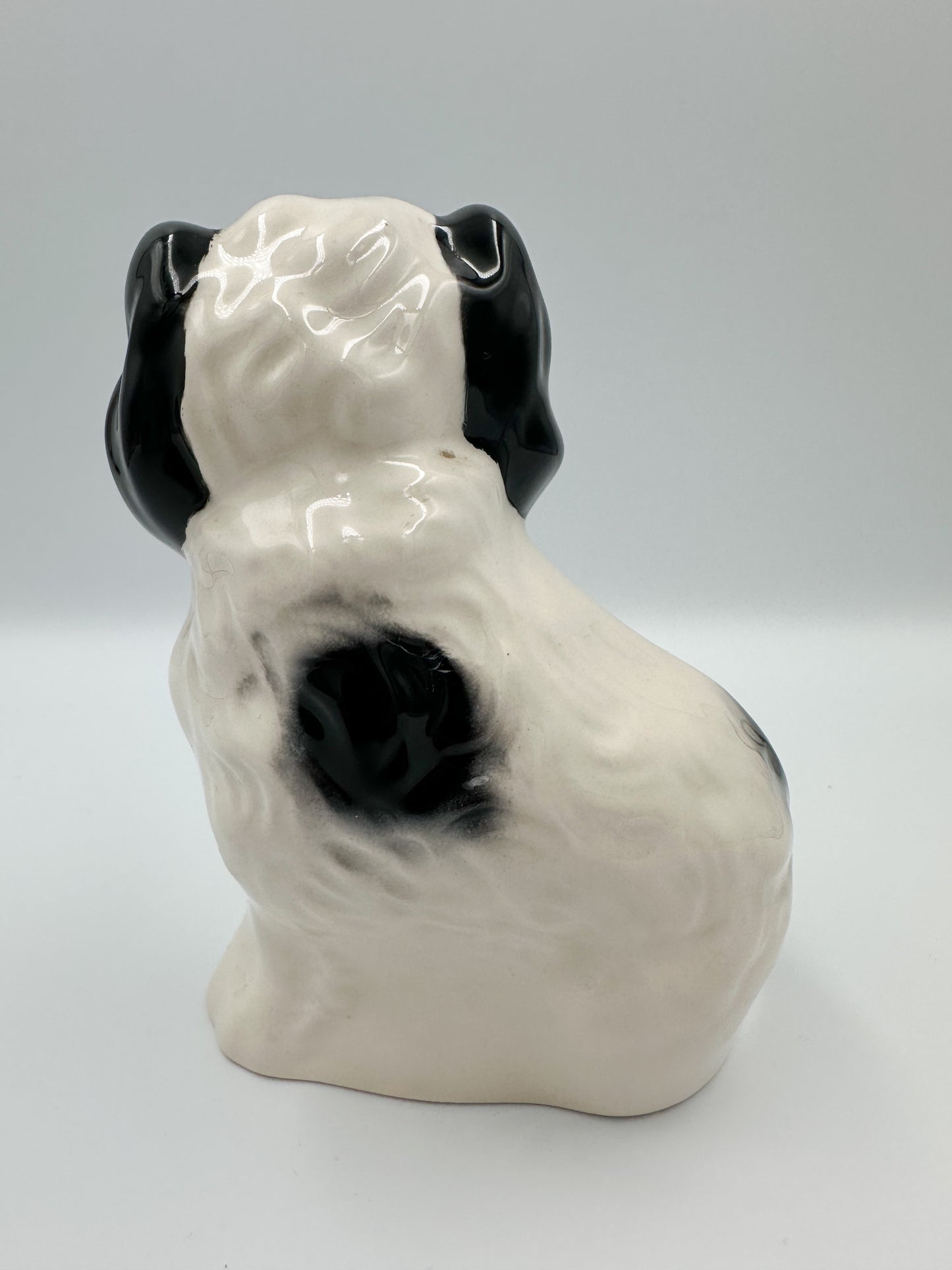 Modern Pair Beswick Black & White Staffordshire Spaniels