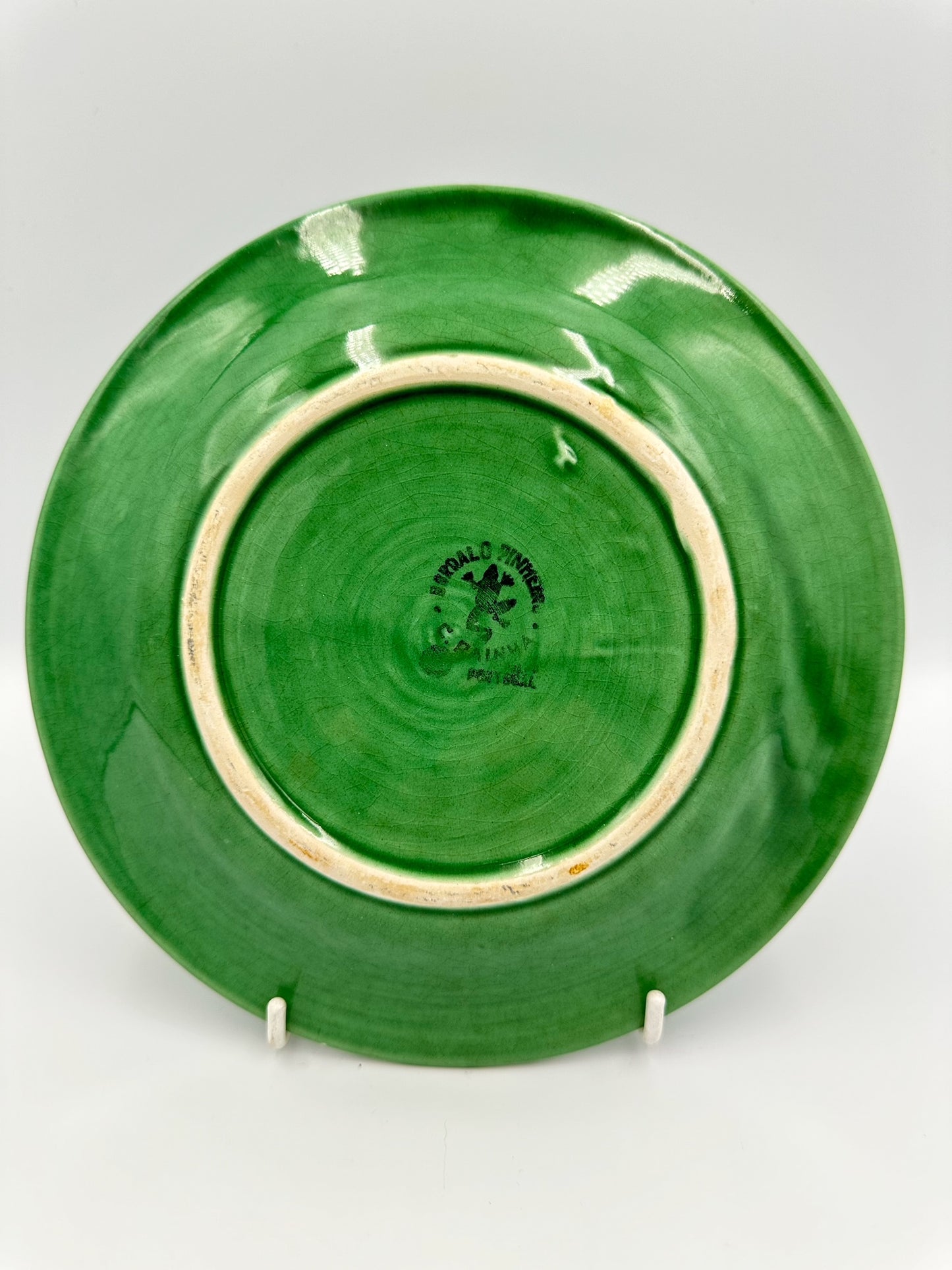 Set of Two Bordhalo Pinheiro Majolicaware Green Plates