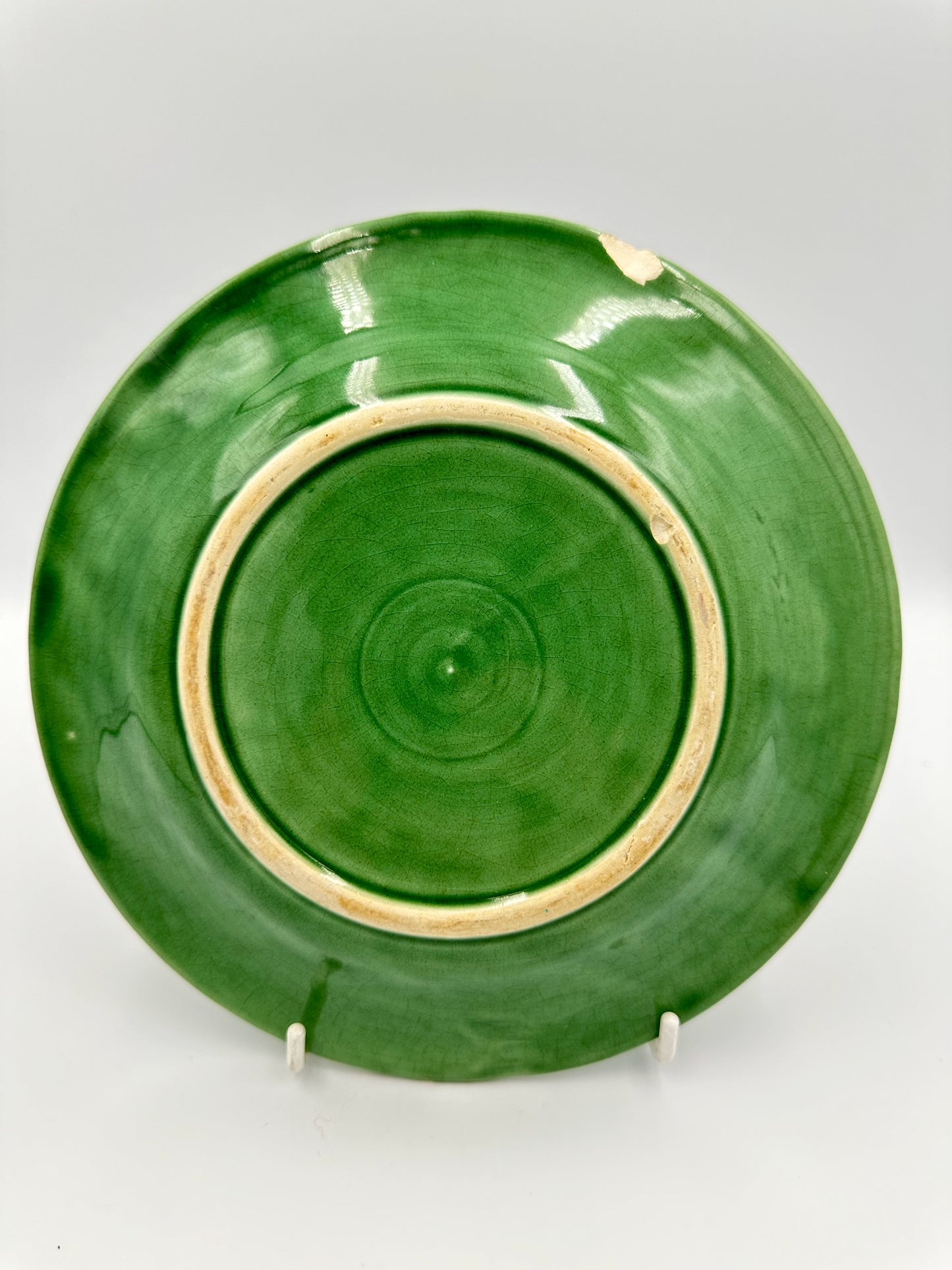 Set of Two Bordhalo Pinheiro Majolicaware Green Plates