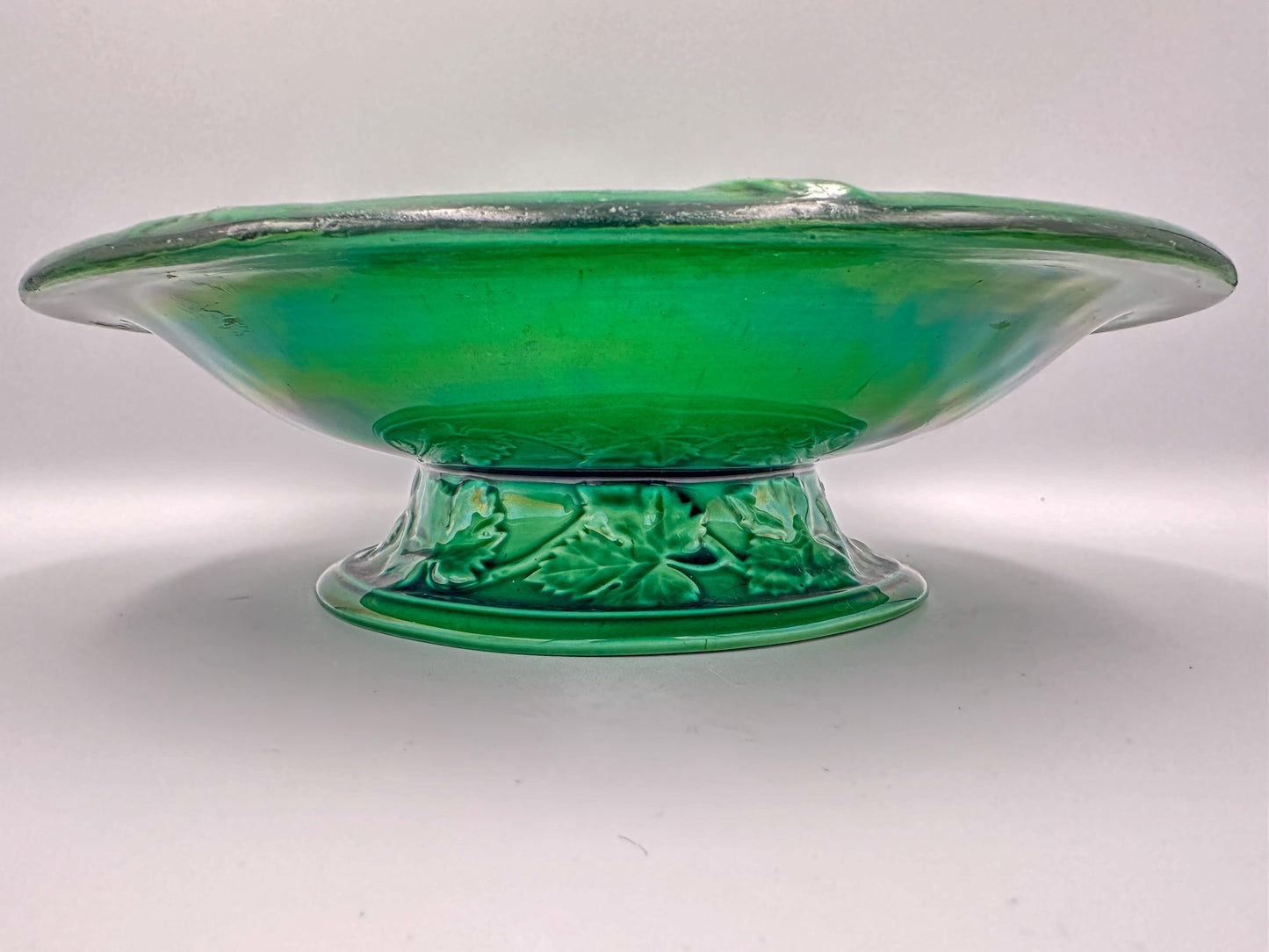 Green Majolica Comport (1)