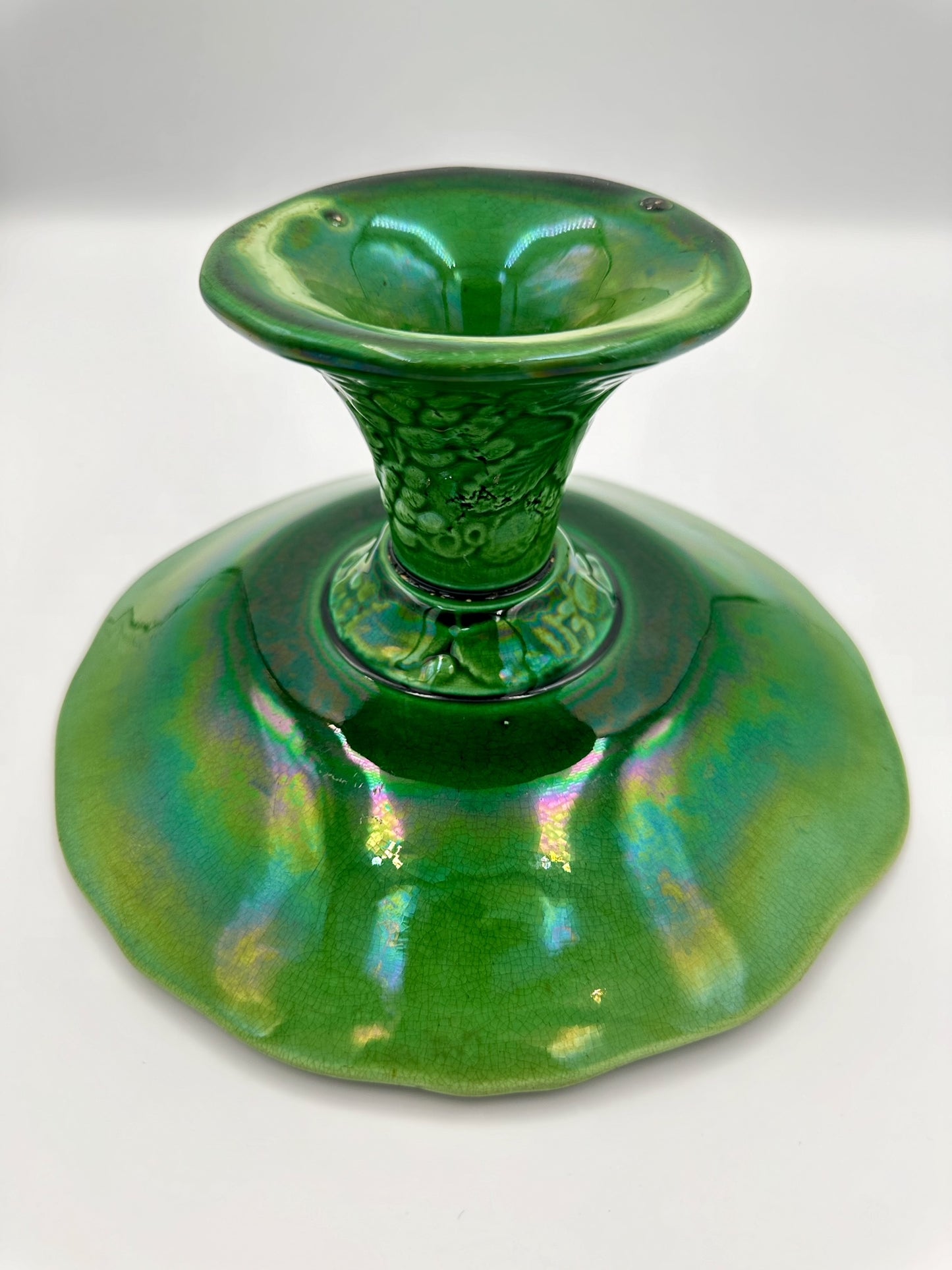 Green Majolica Comport (2)