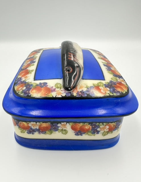 Czechoslovakian Blue Floral Sardine Dish