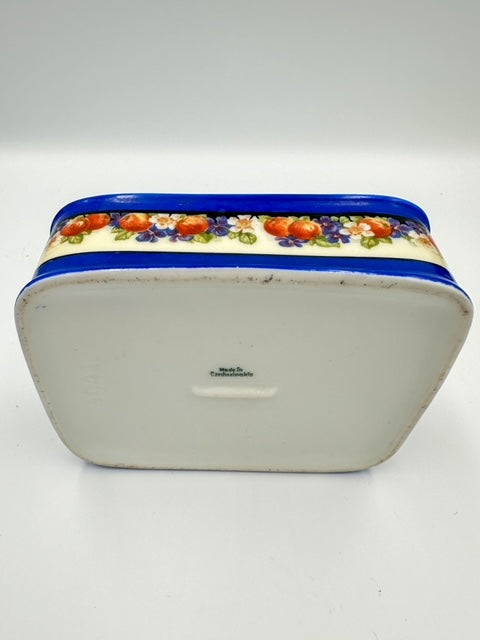 Czechoslovakian Blue Floral Sardine Dish