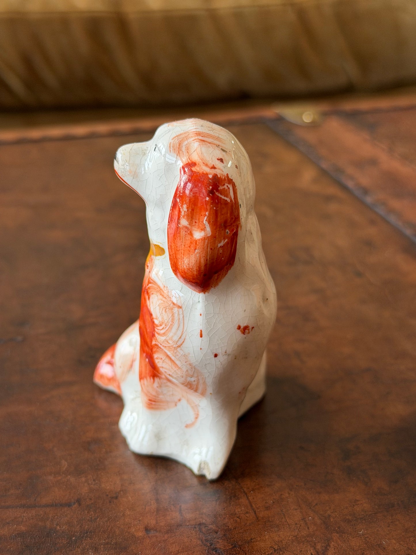 Dainty Miniature Hand-painted Staffordshire Spaniel