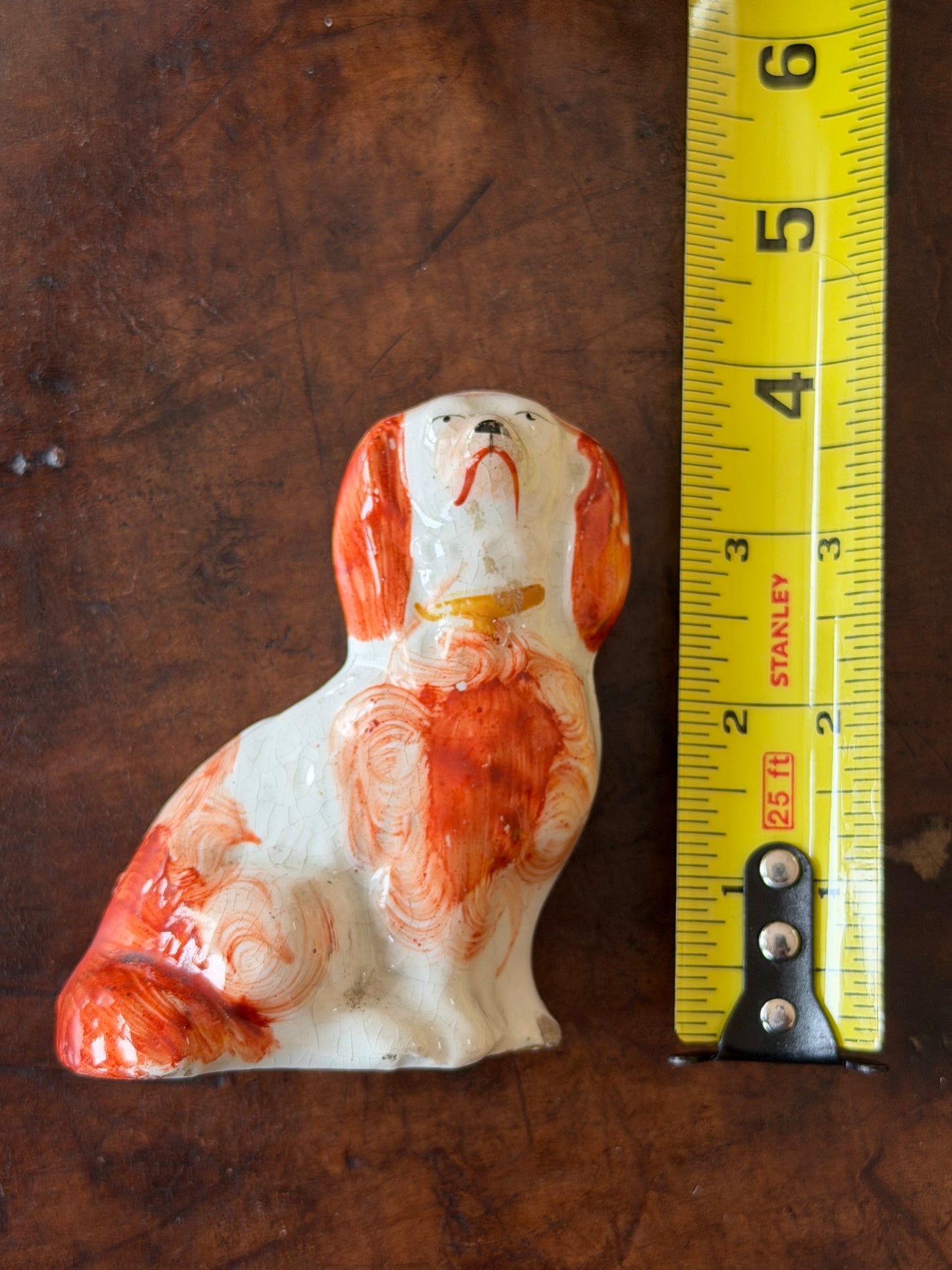 Dainty Miniature Hand-painted Staffordshire Spaniel