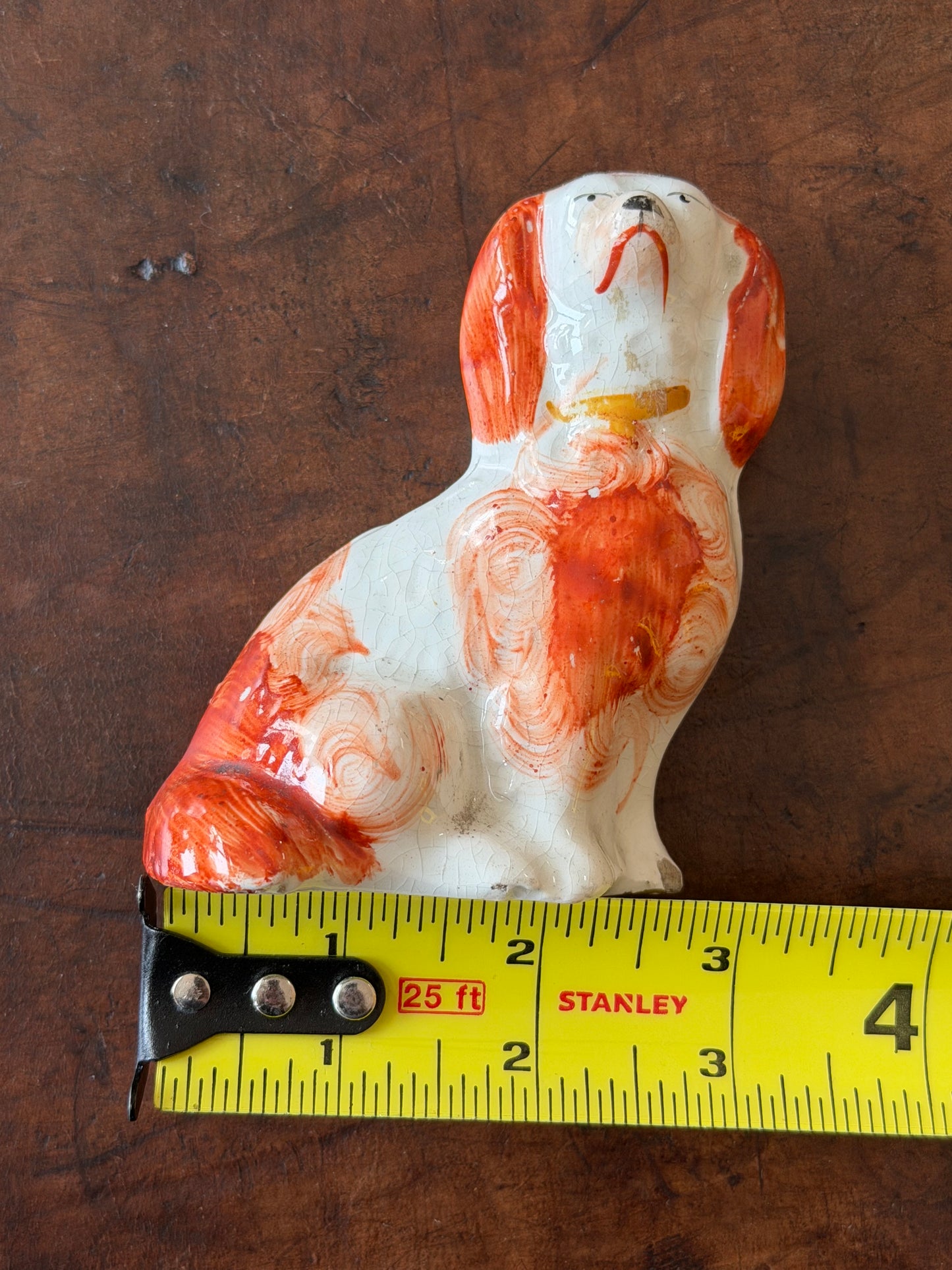 Dainty Miniature Hand-painted Staffordshire Spaniel