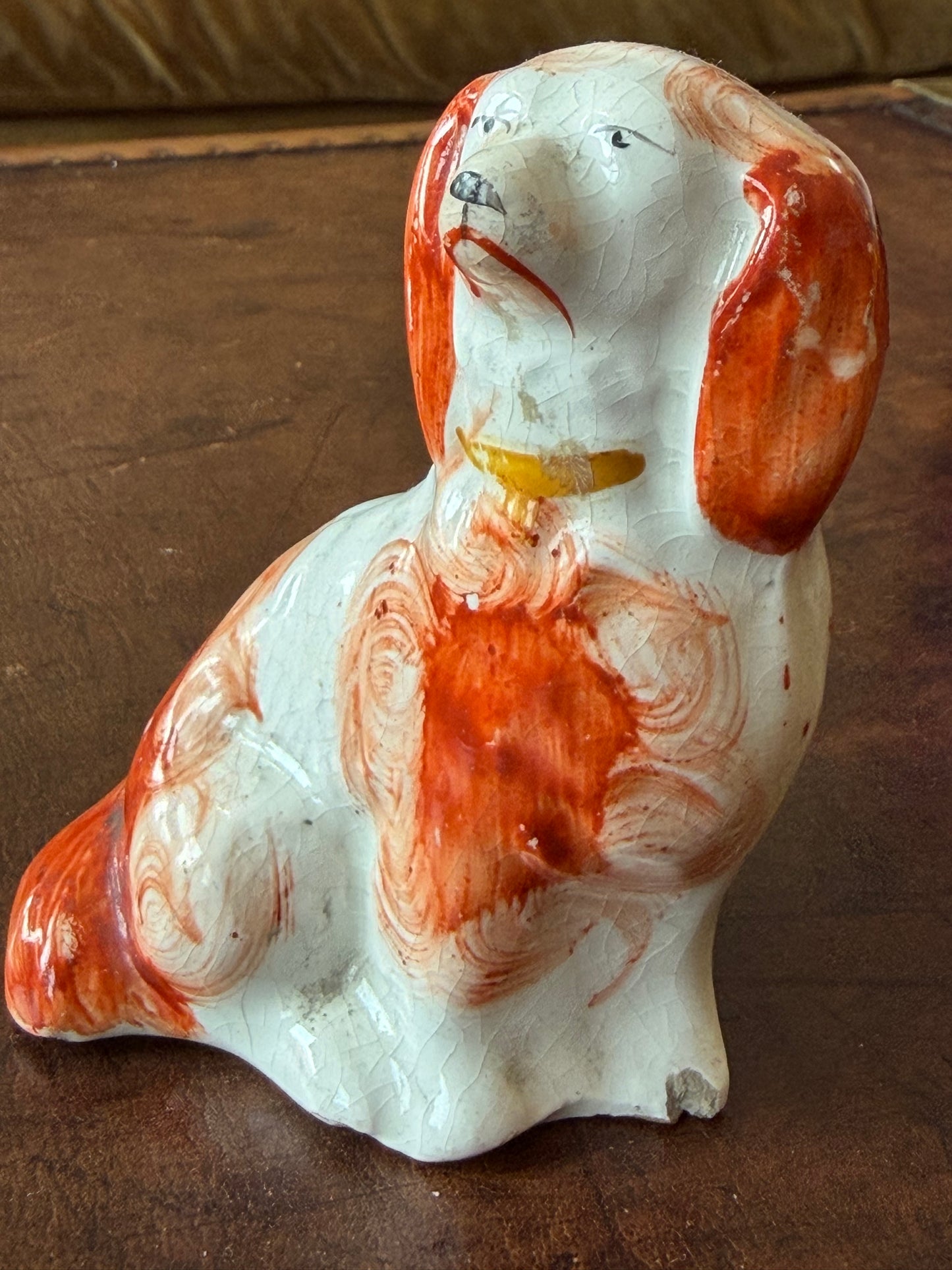 Dainty Miniature Hand-painted Staffordshire Spaniel