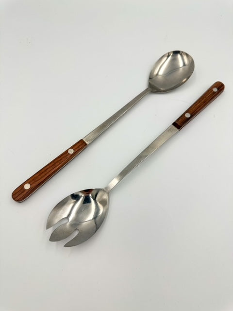 Rosewood & Stainless Salad Server Set