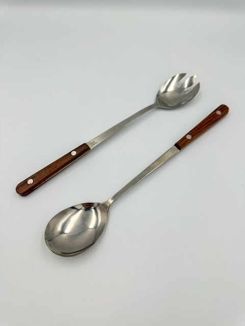 Rosewood & Stainless Salad Server Set