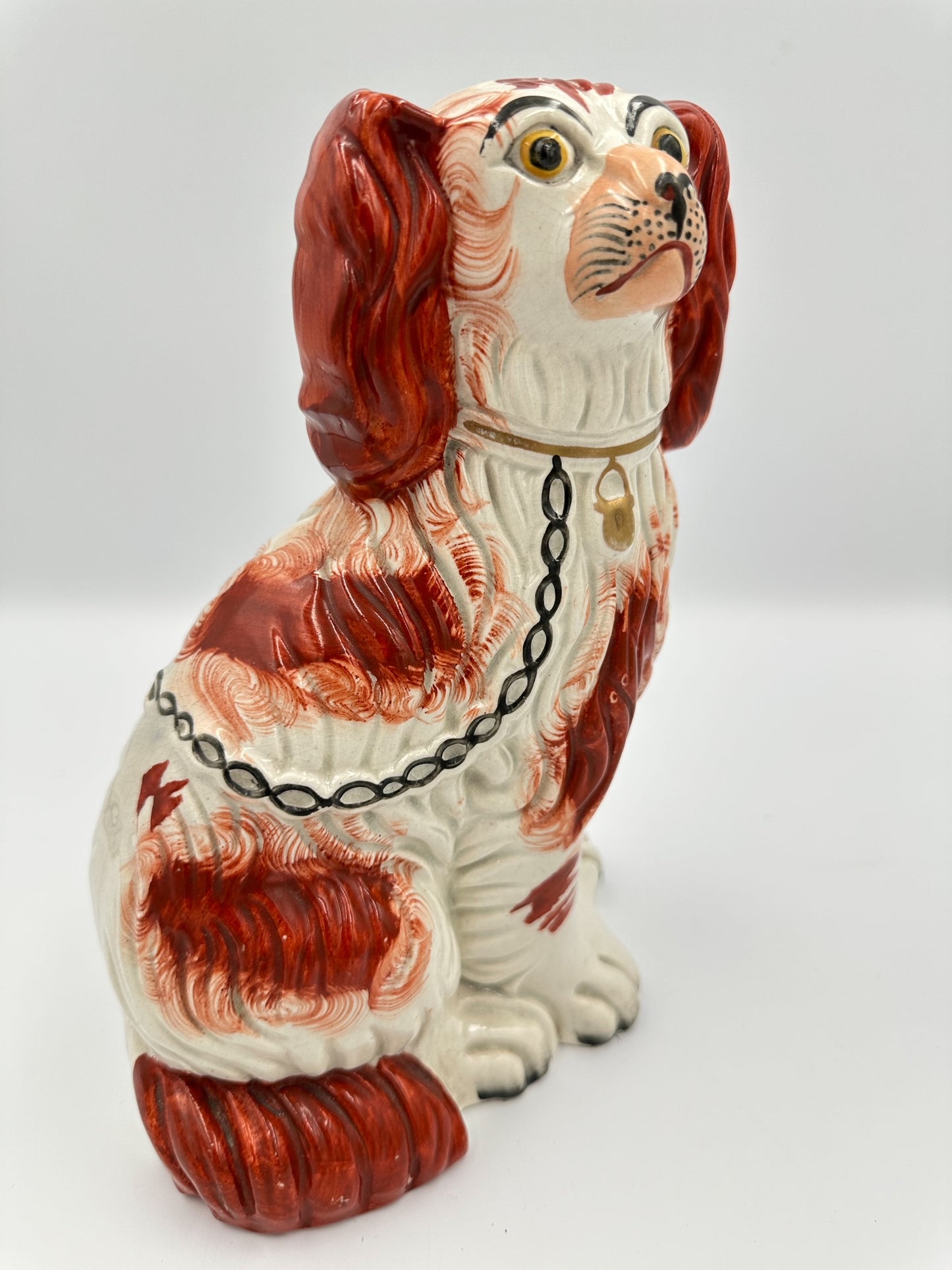 Dark Red Staffordshire Dog Single, 1860