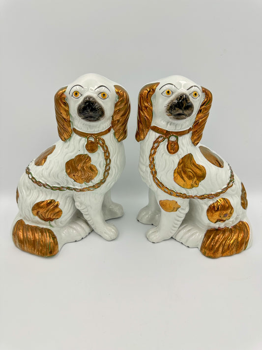 Copper Pair of Staffordshire Spaniels