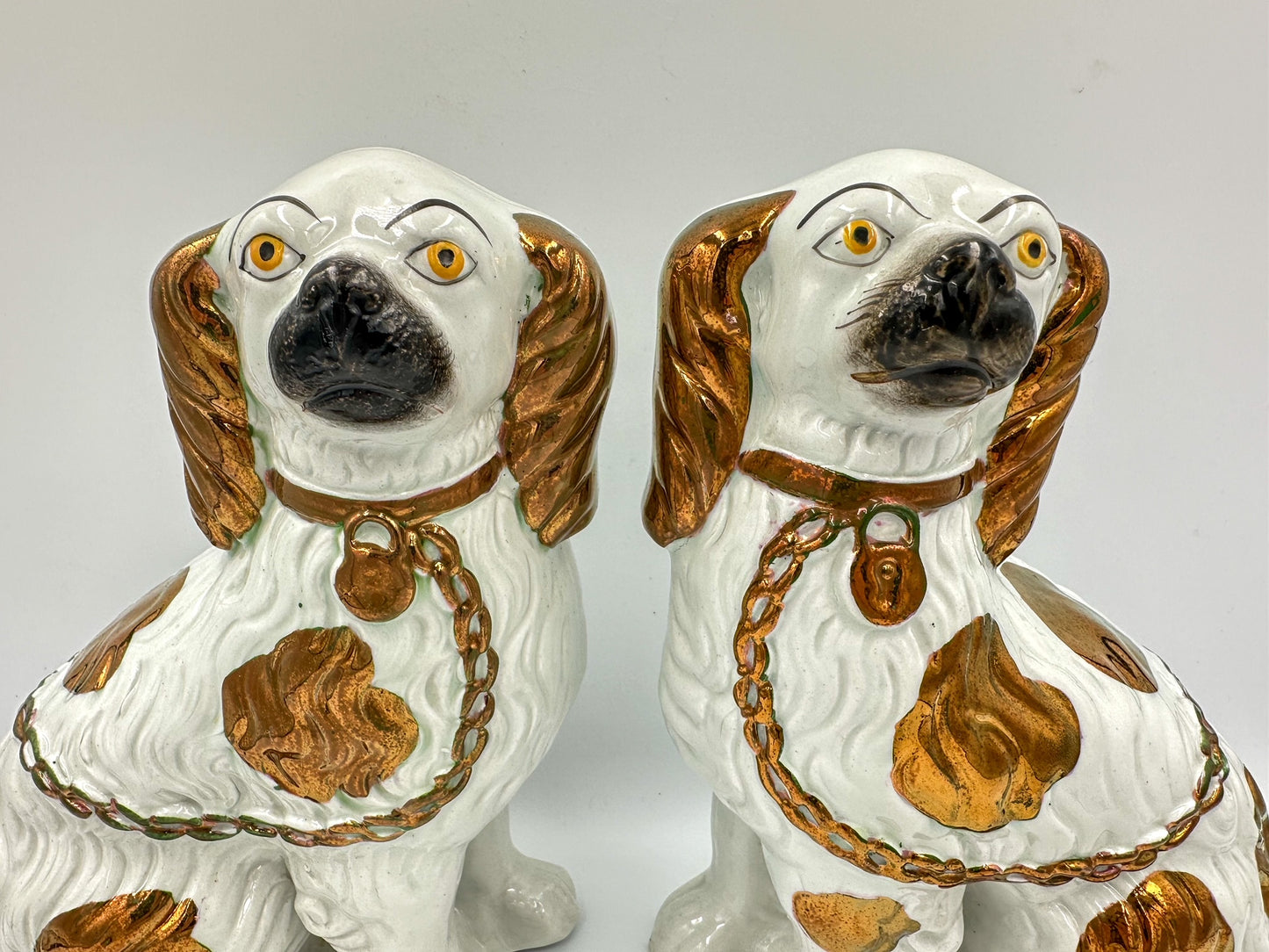 Copper Pair of Staffordshire Spaniels