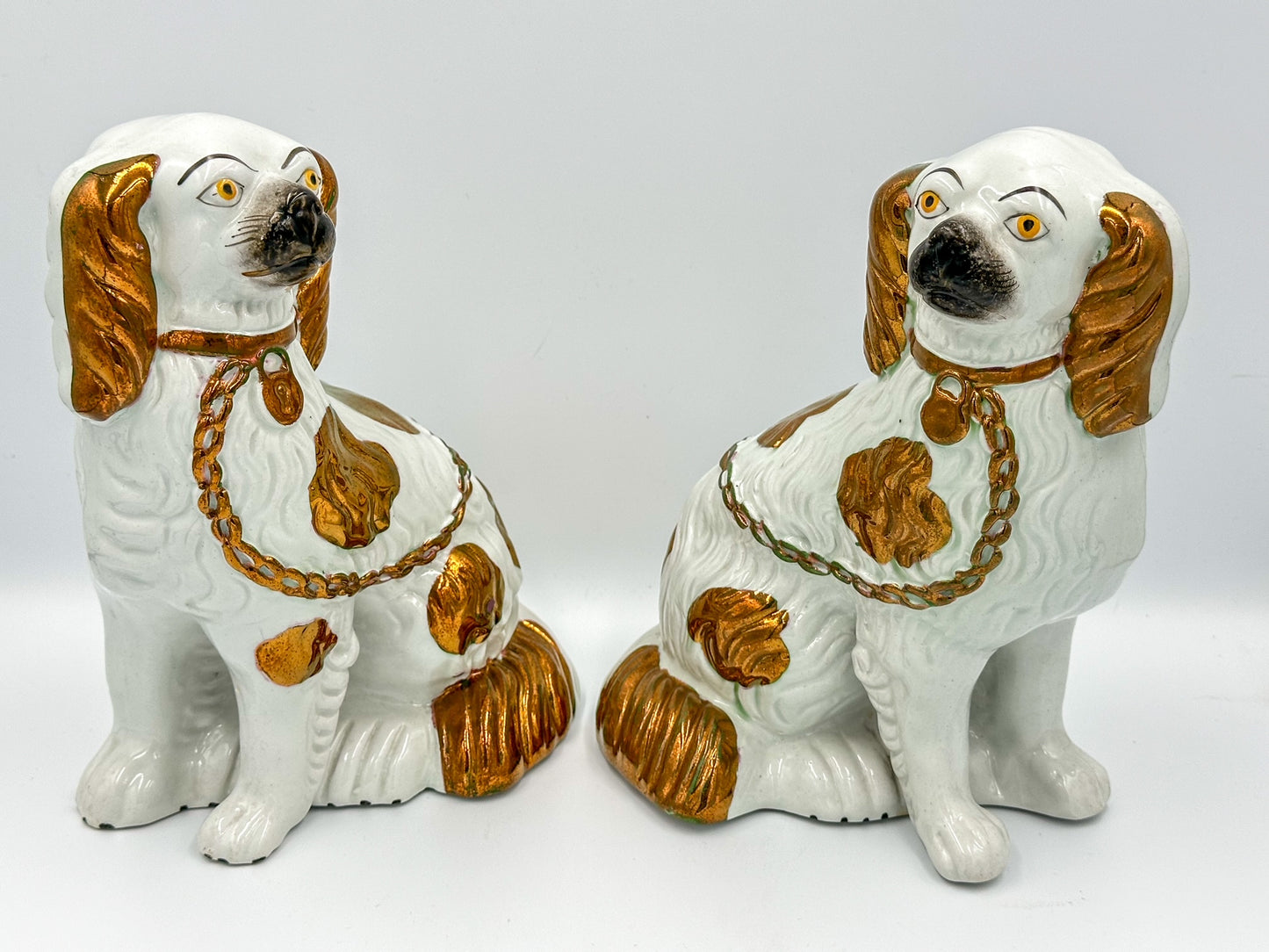 Copper Pair of Staffordshire Spaniels